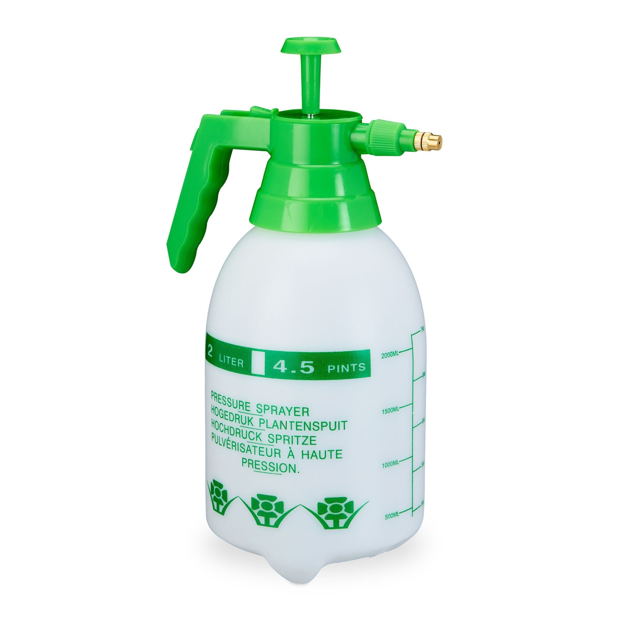 Pumpsprühflasche 2 Liter Weiss-Grün von Relaxdays