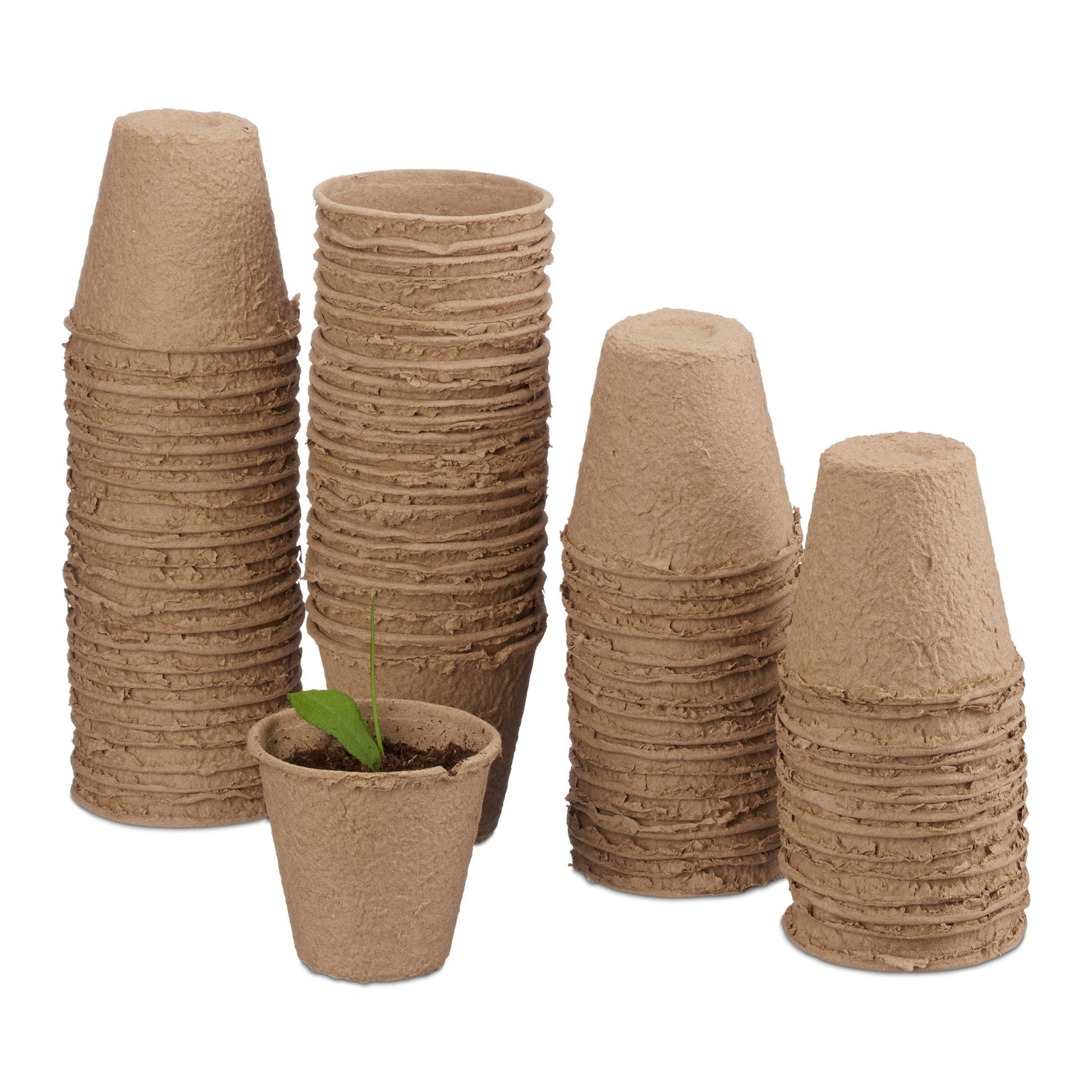 Abbaubare Anzuchttöpfe 80er-Set Beige von Relaxdays