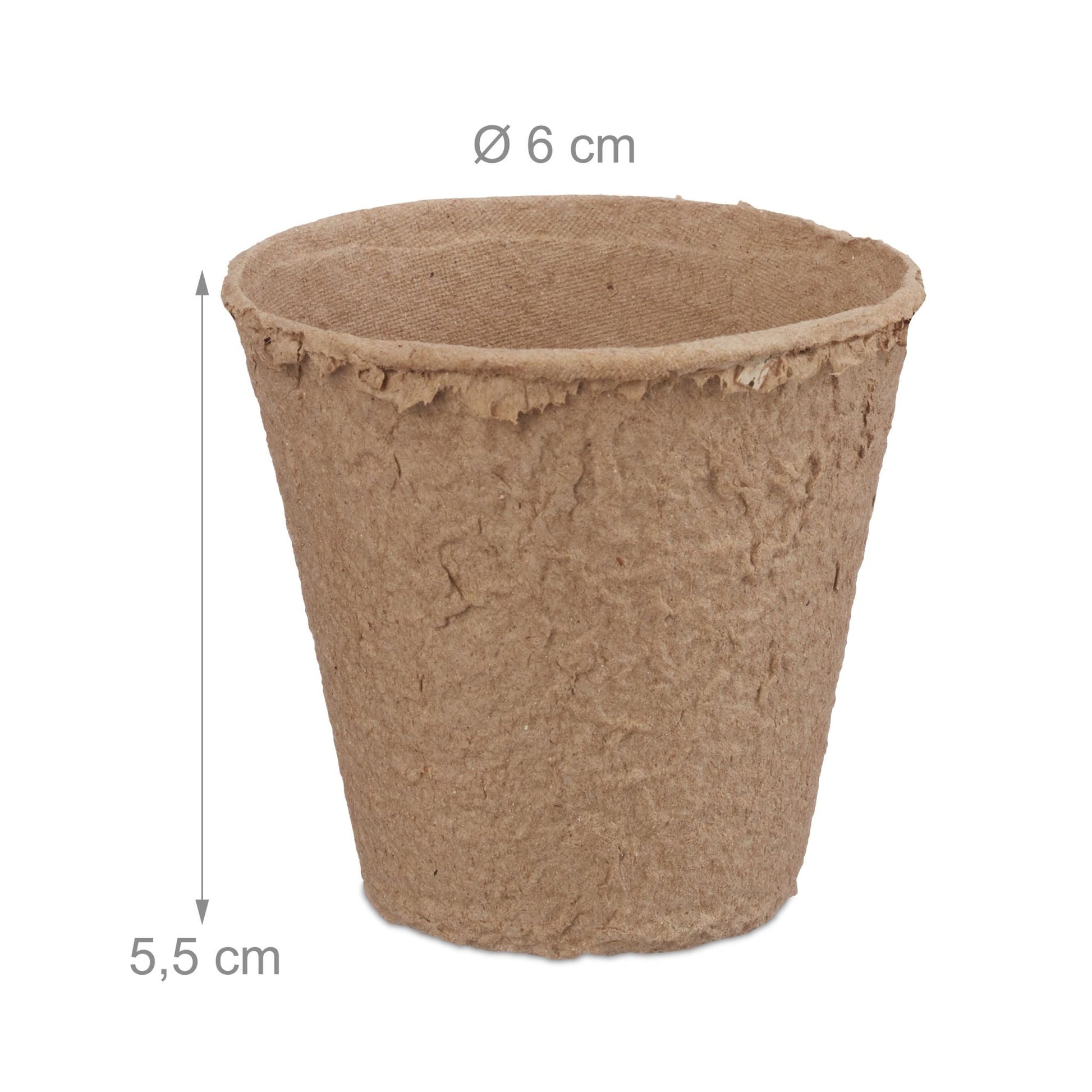 Abbaubare Anzuchttöpfe 80er-Set Beige von Relaxdays