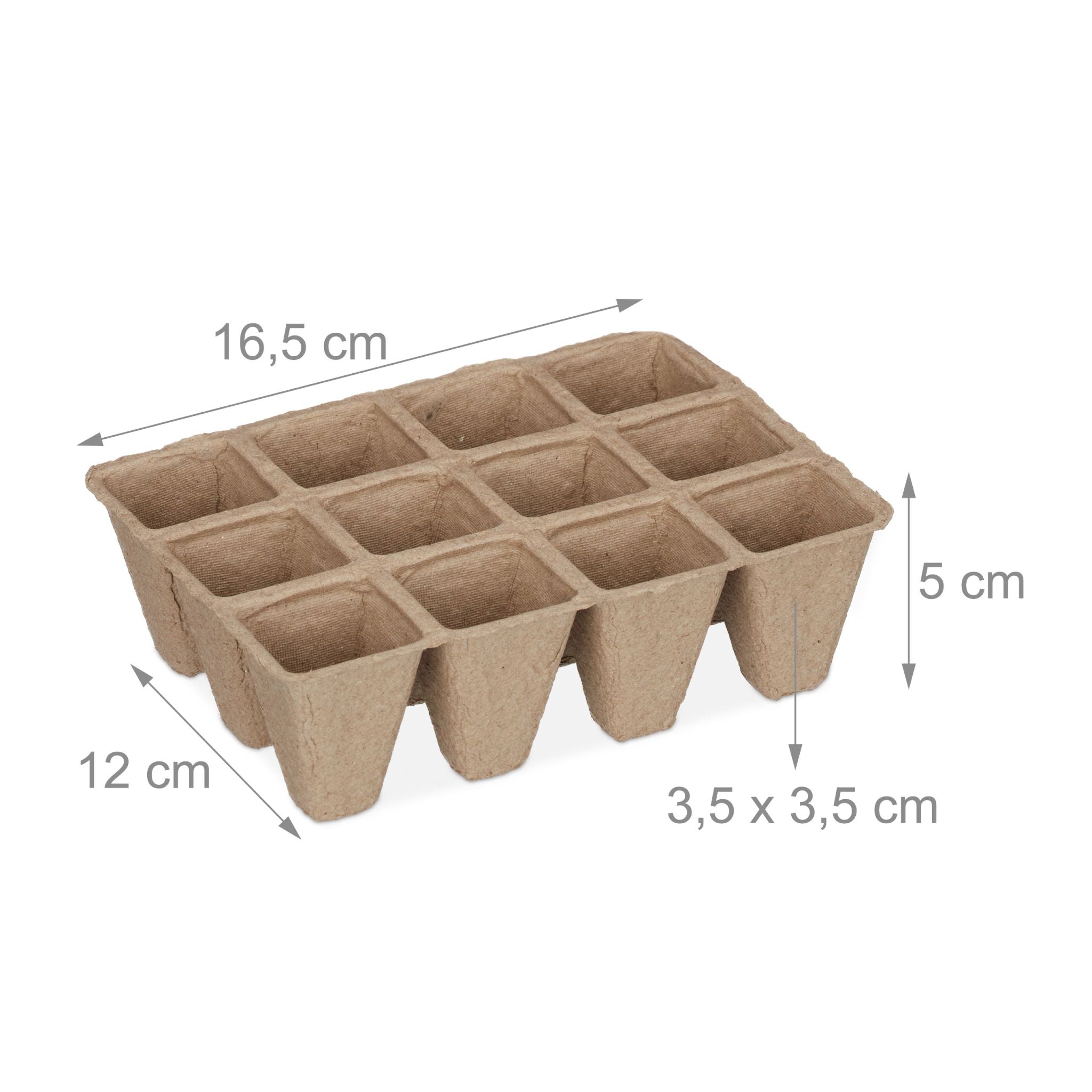 Eckige Anzuchttöpfe Beige von Relaxdays