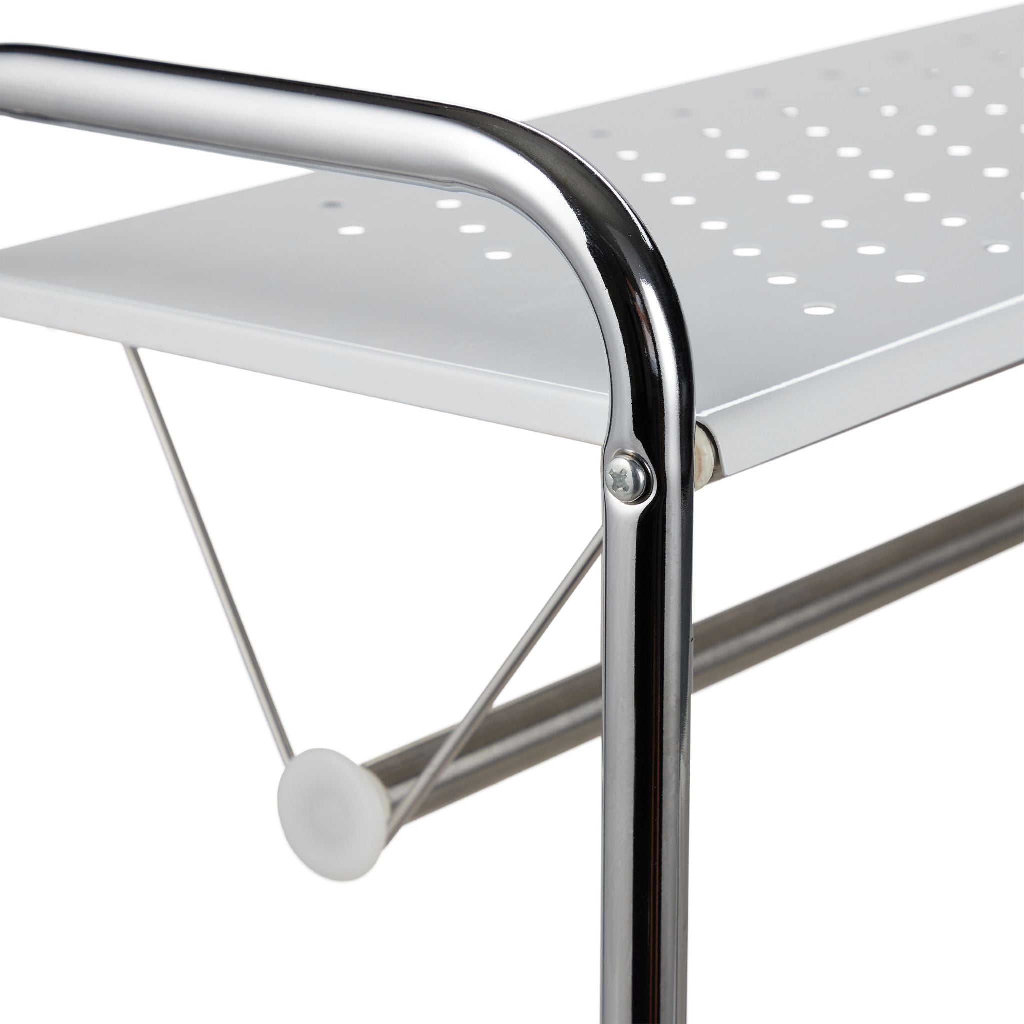 Spülbeckenregal mit Küchenrollenhalter Weiss-Silber von Relaxdays