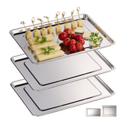 Servierplatte 3er-Set Silber von Relaxdays