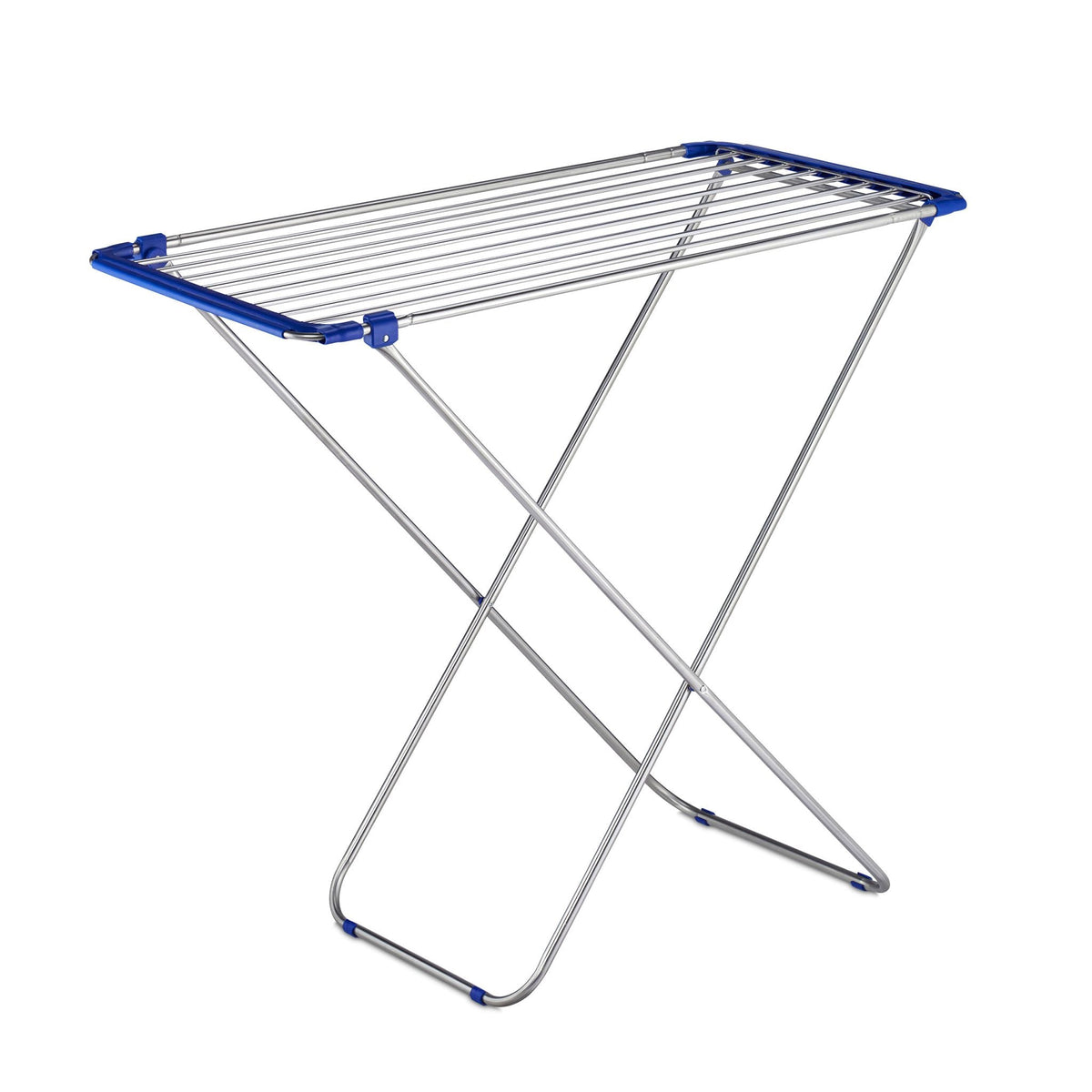 Ausziehbarer Wäscheständer Edelstahl Blau-Silber von Relaxdays