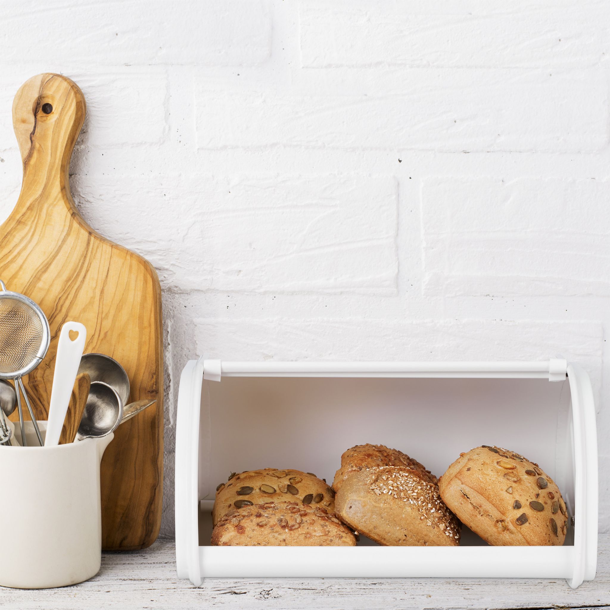Brotkasten weiss Weiss von Relaxdays