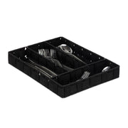 Besteckkasten 4 Fächer Schwarz von Relaxdays