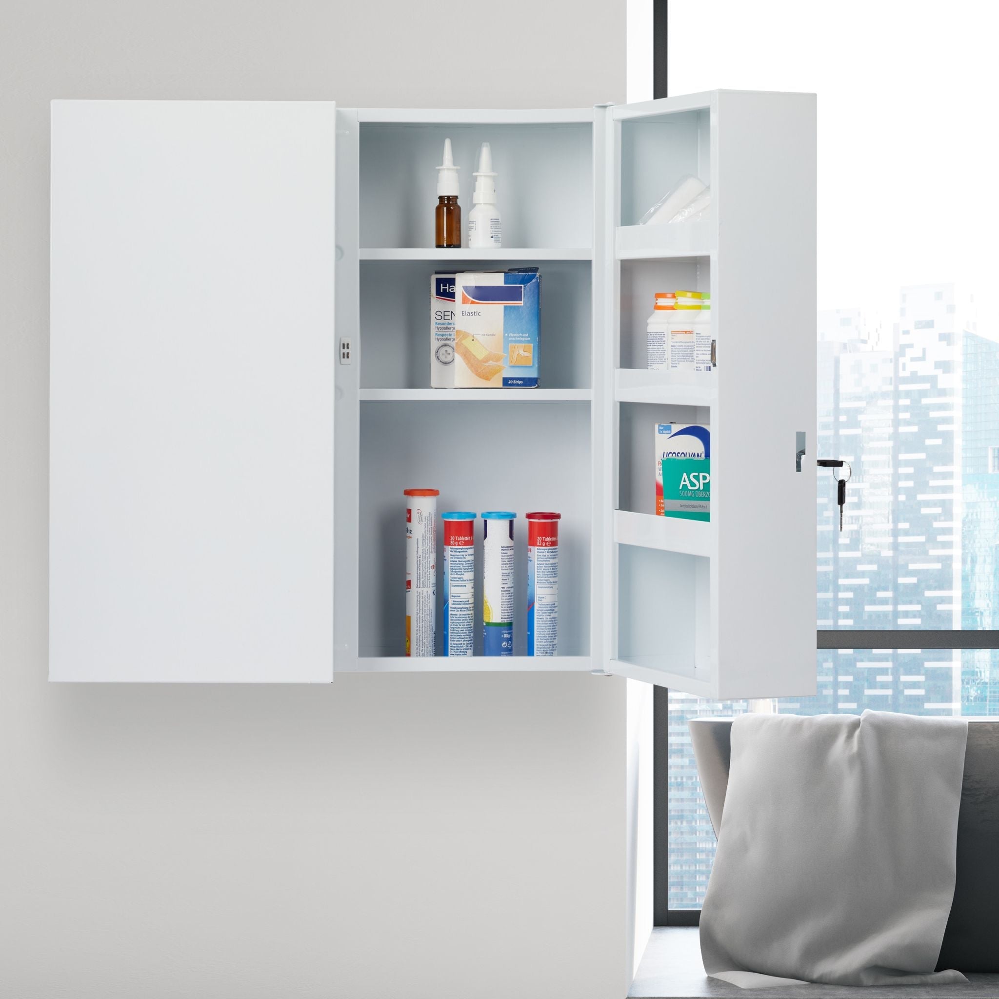 Medizinschrank XXL 2-türig Weiss von Relaxdays