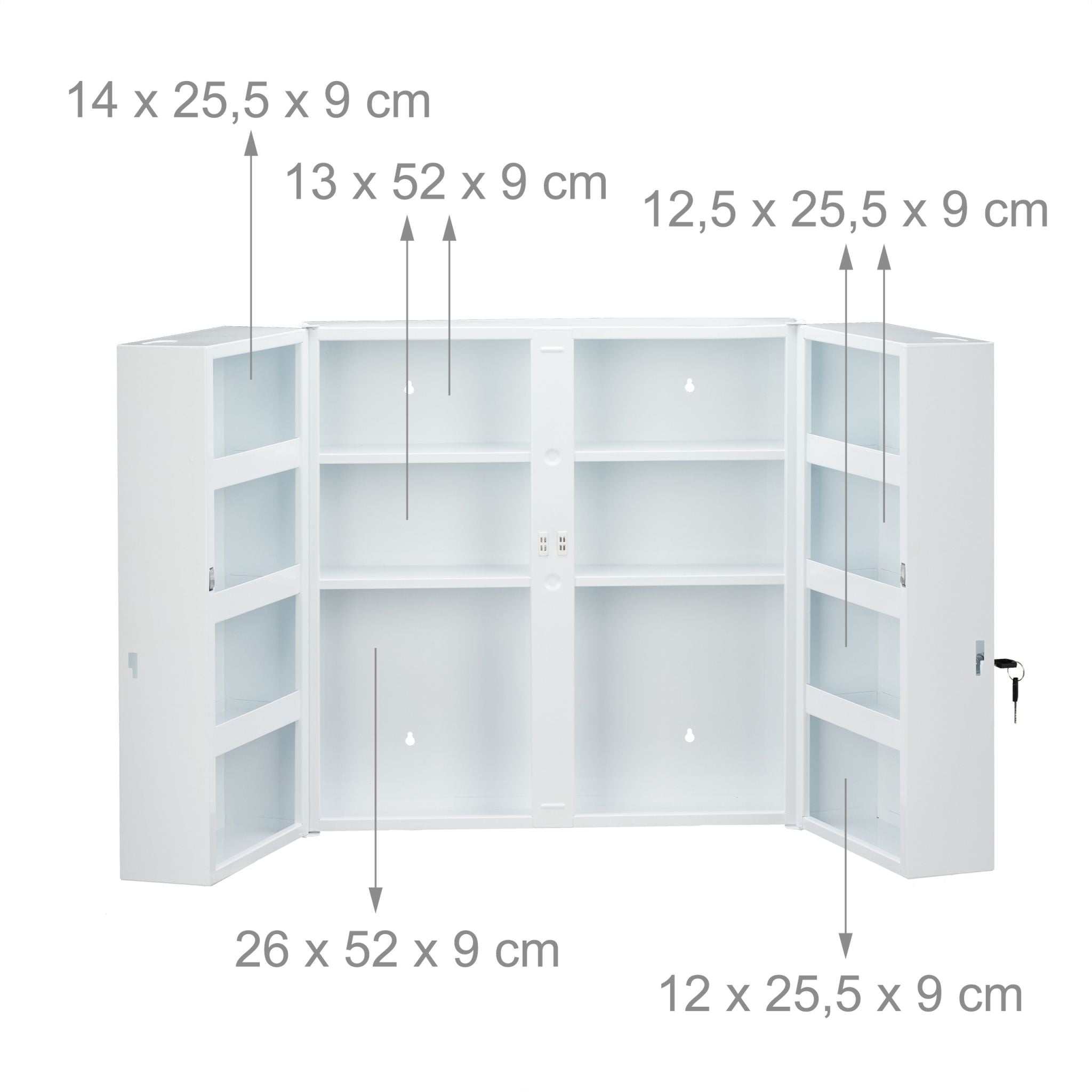 Medizinschrank XXL 2-türig Weiss von Relaxdays