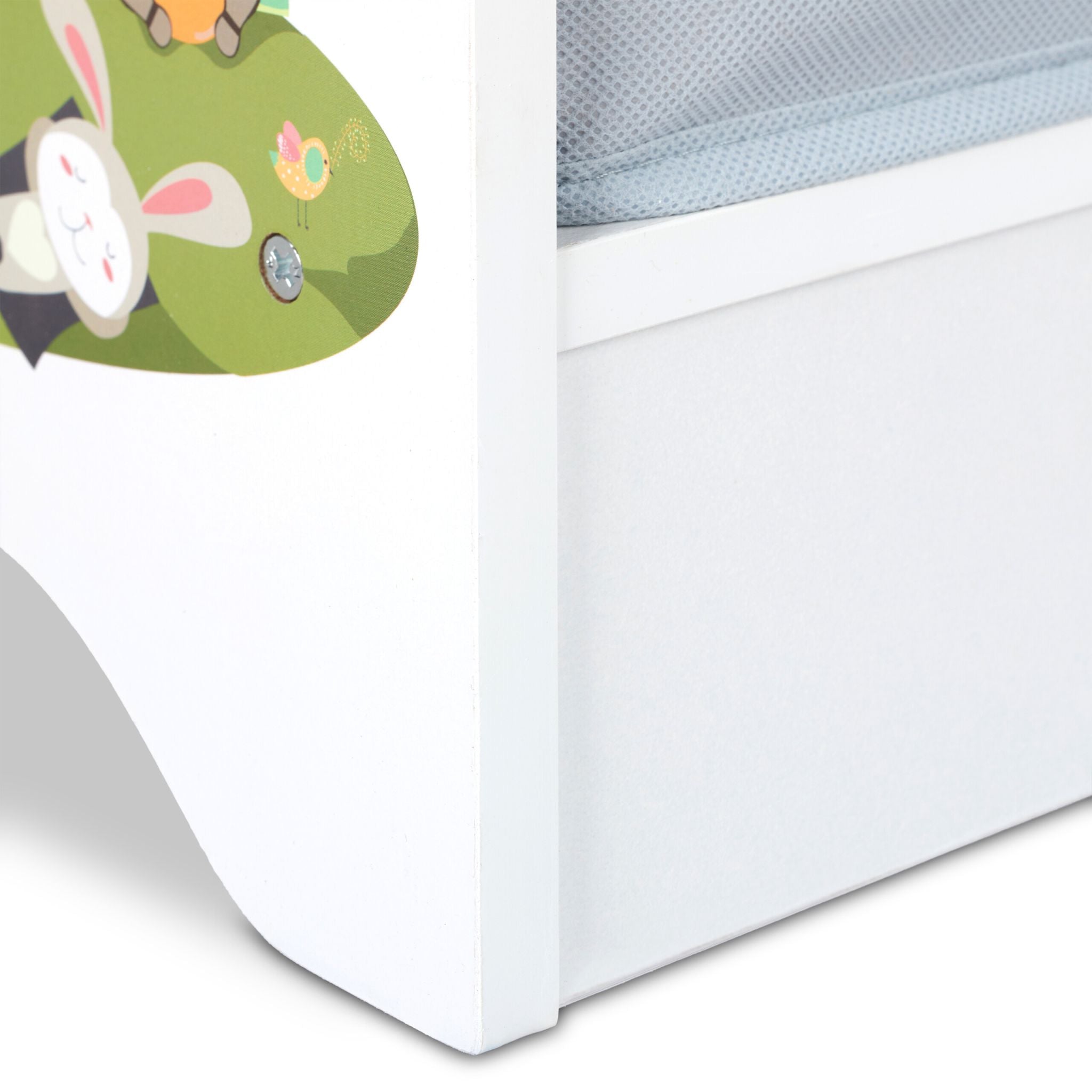 Kinderregal mit 2 Boxen & 3 Hängefächern Weiss-Hellblau-Grau von Relaxdays