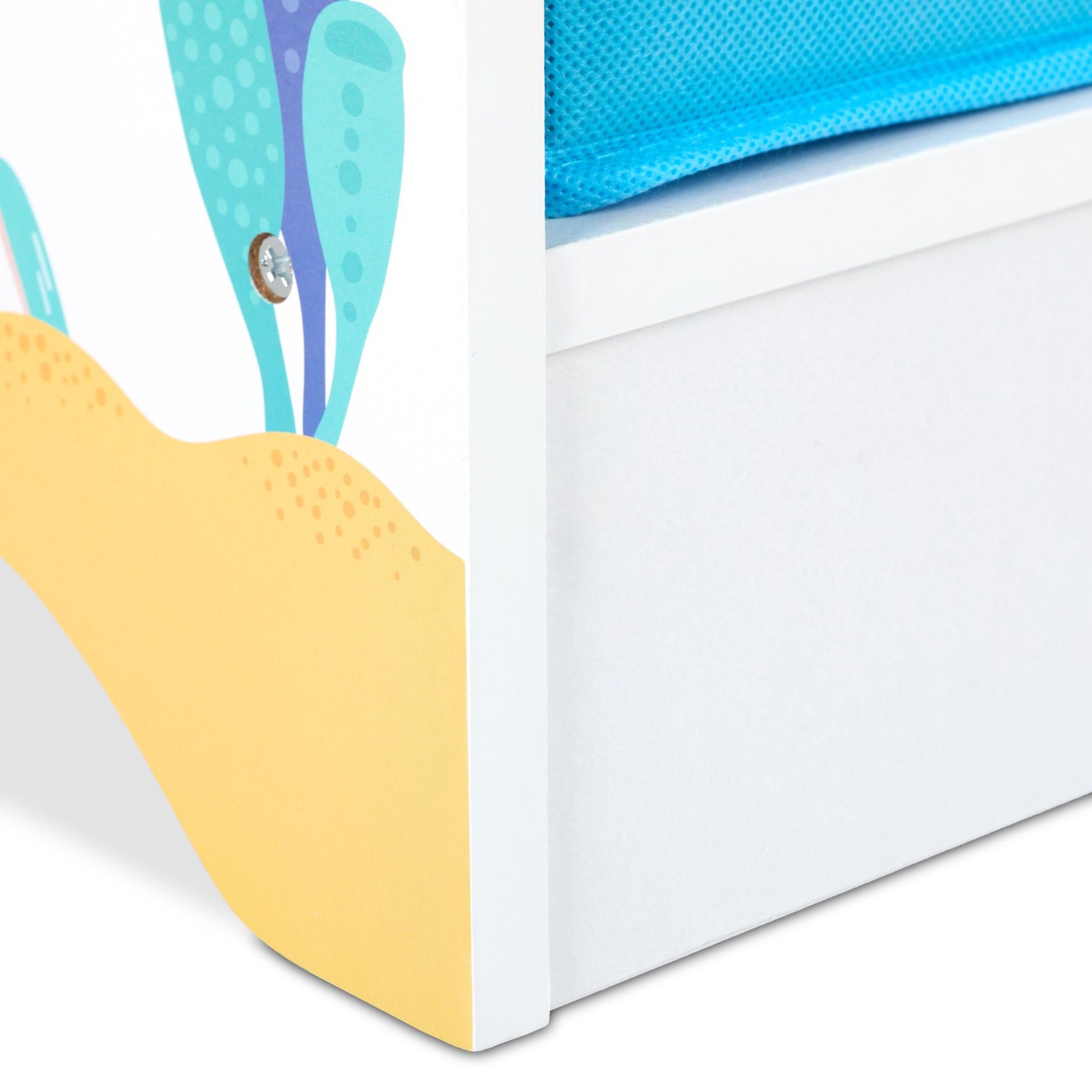Kinderregal mit 2 Boxen & 3 Hängefächern Weiss-Grün-Hellblau von Relaxdays