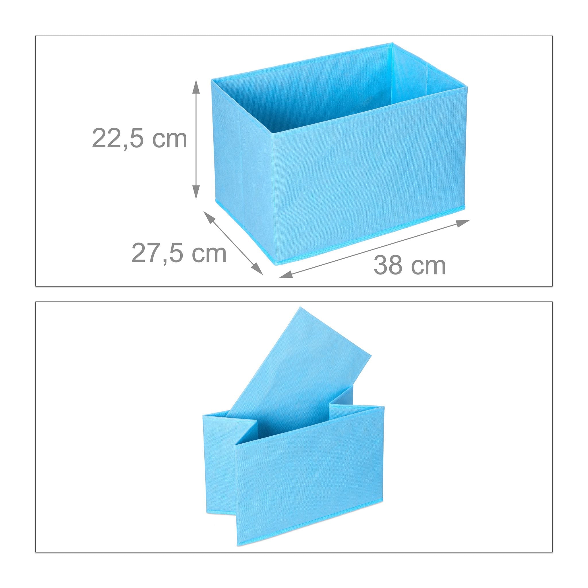 Kinderregal mit 4 Stoffboxen Weiss-Hellblau-Grau von Relaxdays