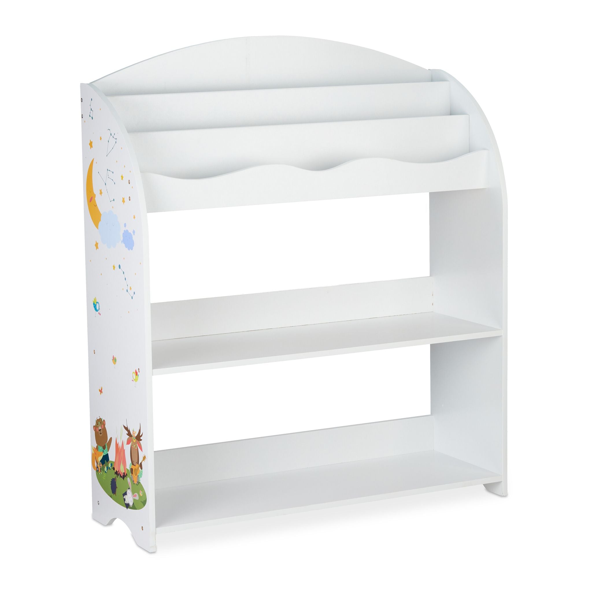 Kinderregal mit 4 Stoffboxen Weiss-Hellblau-Grau von Relaxdays