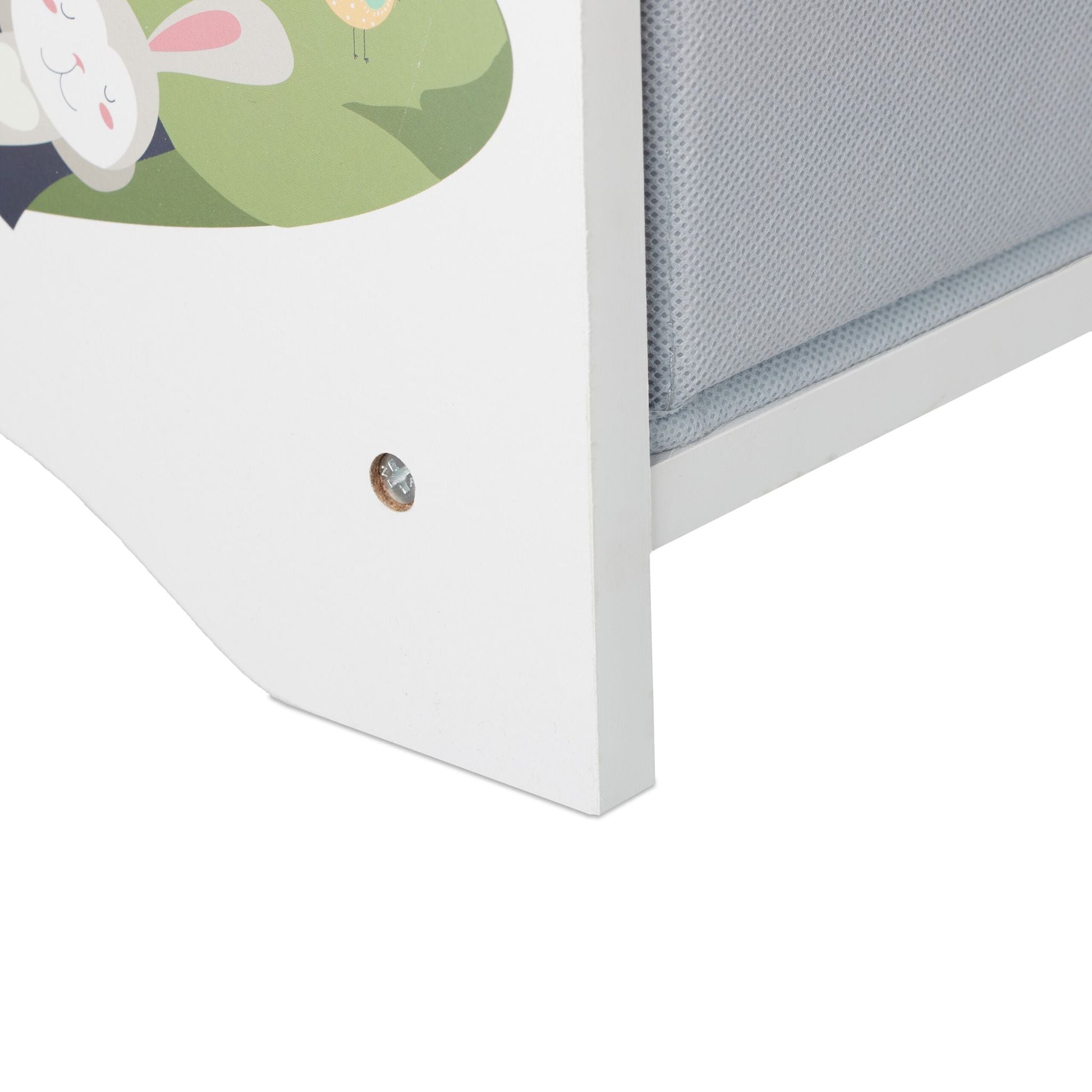 Kinderregal mit 4 Stoffboxen Weiss-Hellblau-Grau von Relaxdays