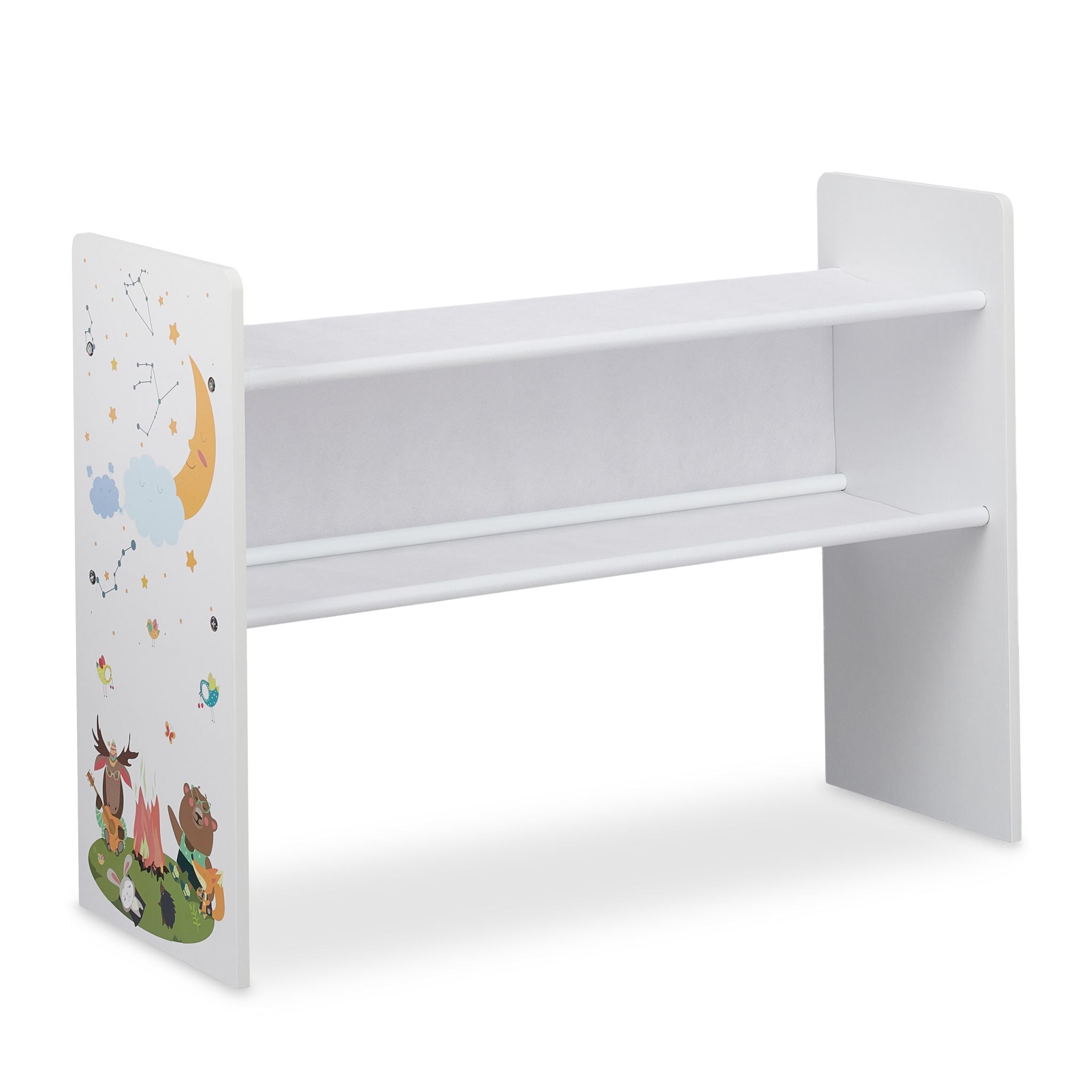 Kinderregal mit Motiv und 9 Boxen Weiss-Hellblau-Grau von Relaxdays