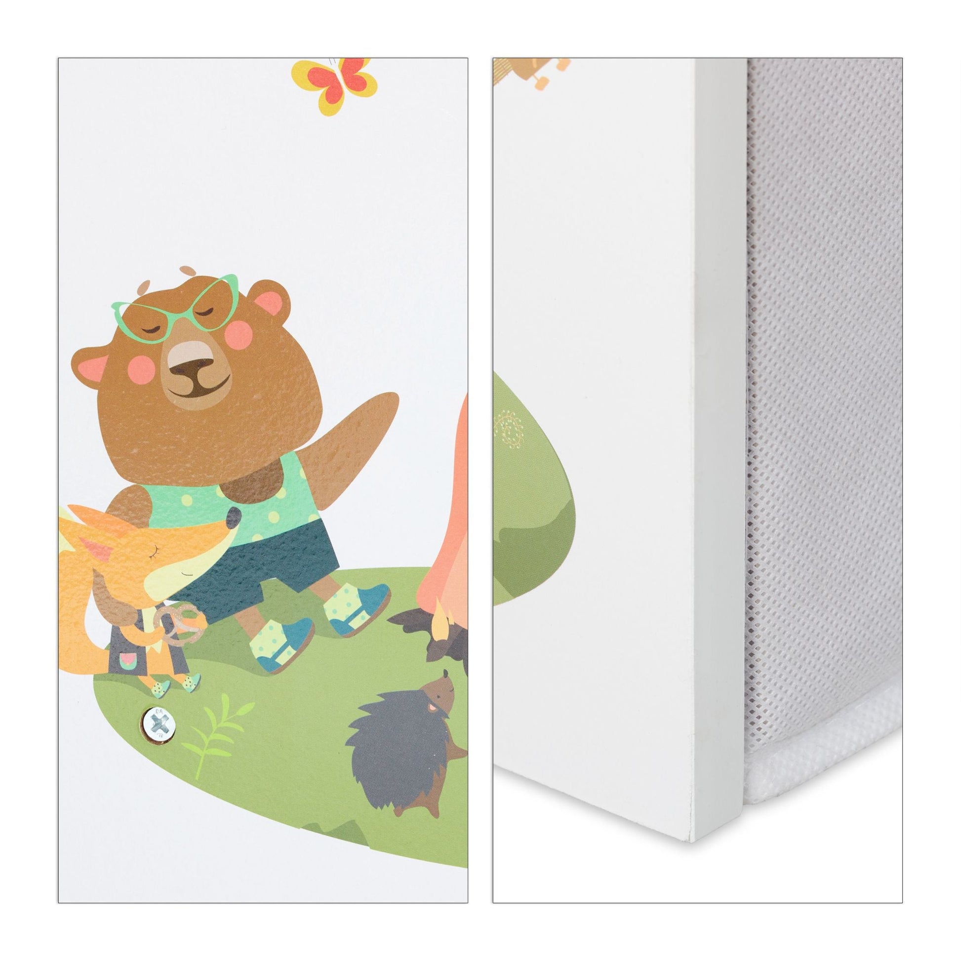 Kinderregal mit Motiv und 9 Boxen Weiss-Hellblau-Grau von Relaxdays
