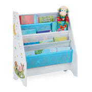 Kinder Bücherregal Weiss-Hellblau-Grau von Relaxdays