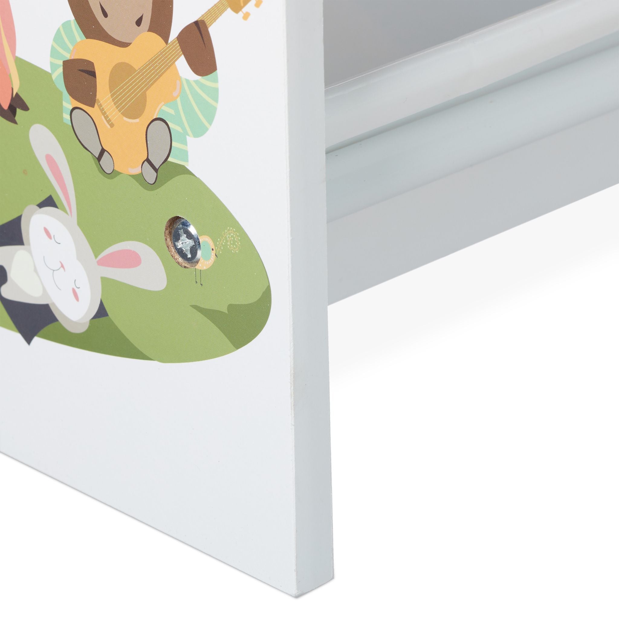 Kinderregal mit 10 Fächern und Motiv Weiss-Hellblau-Grau von Relaxdays