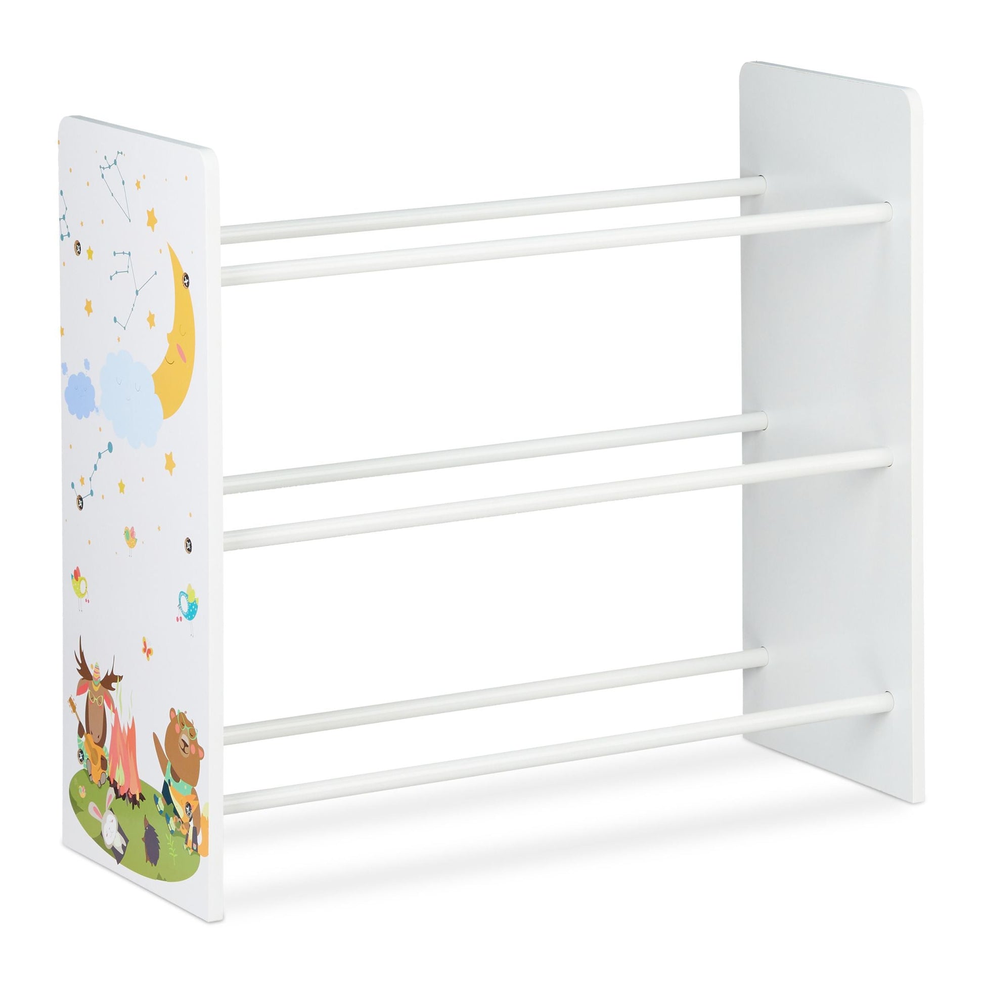 Kinderregal mit 9 Boxen und Motiv Weiss-Hellblau-Grau von Relaxdays