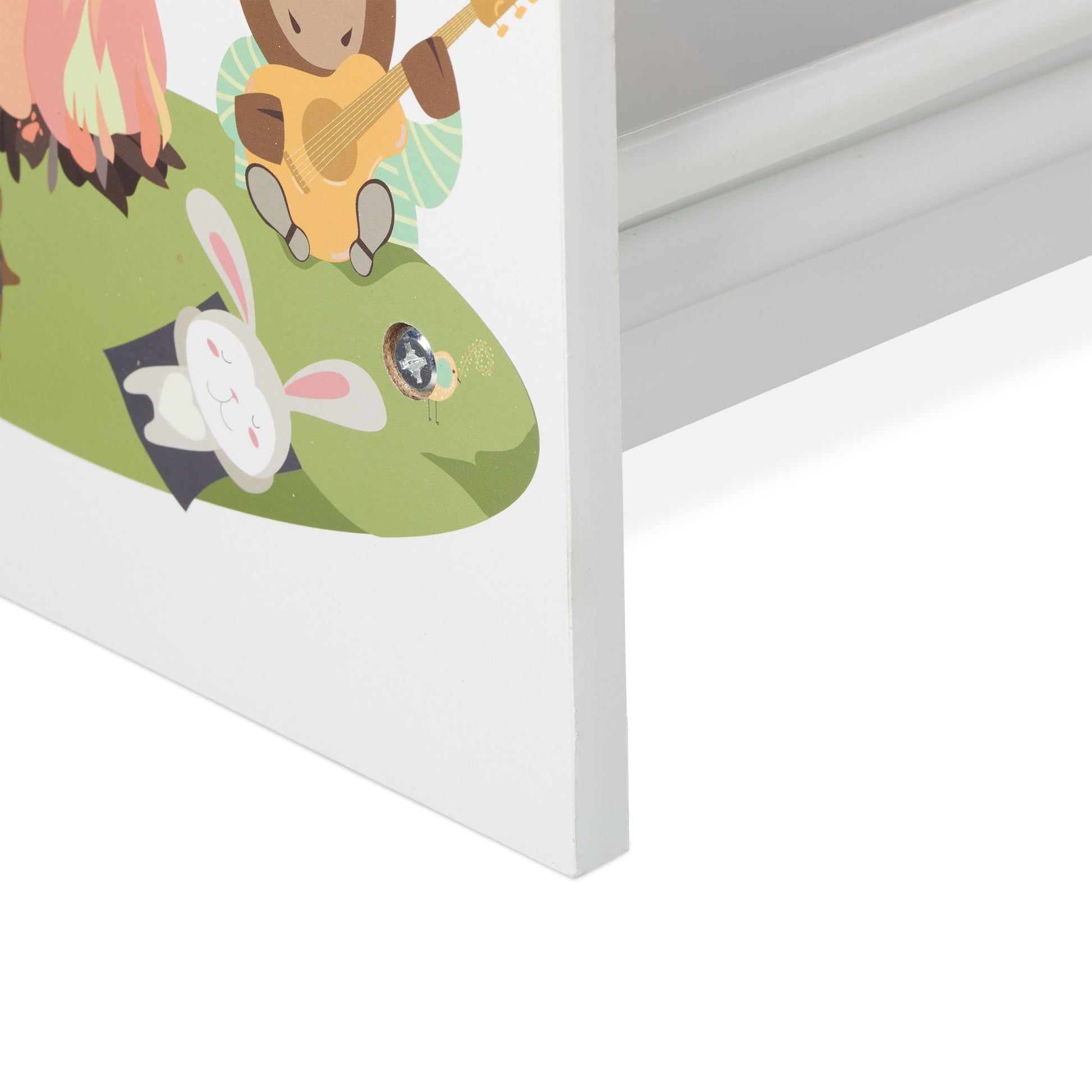 Kinderregal mit 9 Boxen und Motiv Weiss-Hellblau-Grau von Relaxdays