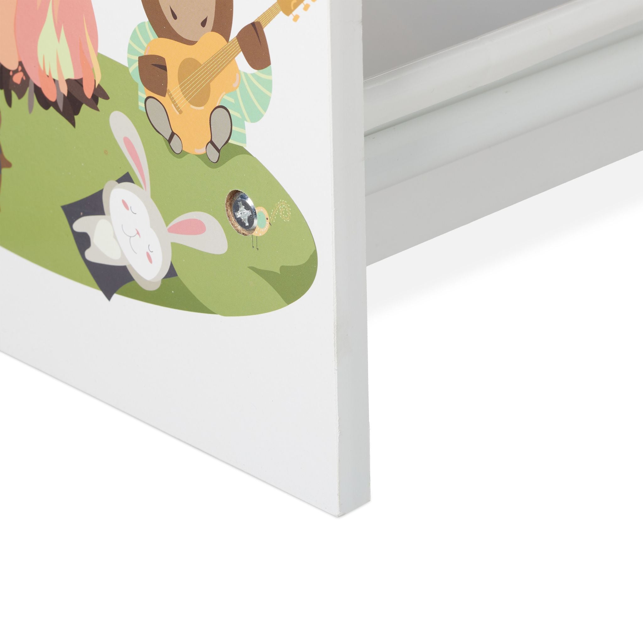 Kinderregal mit 9 Boxen und Motiv Weiss-Hellblau-Grau von Relaxdays