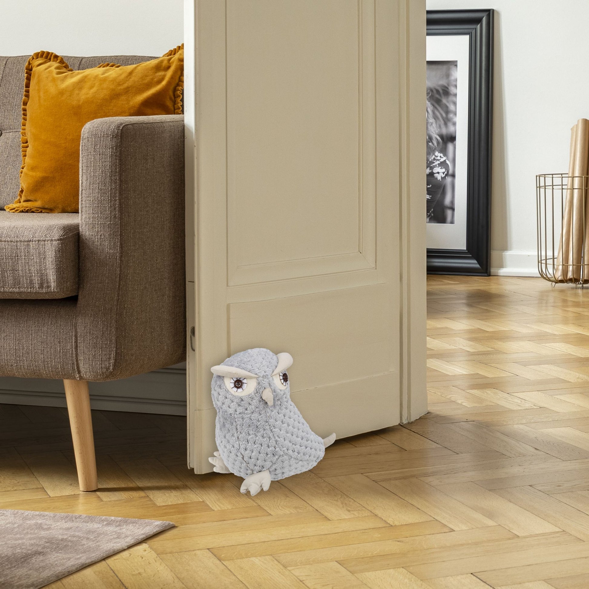 Türstopper Eule Beige-Grau von Relaxdays