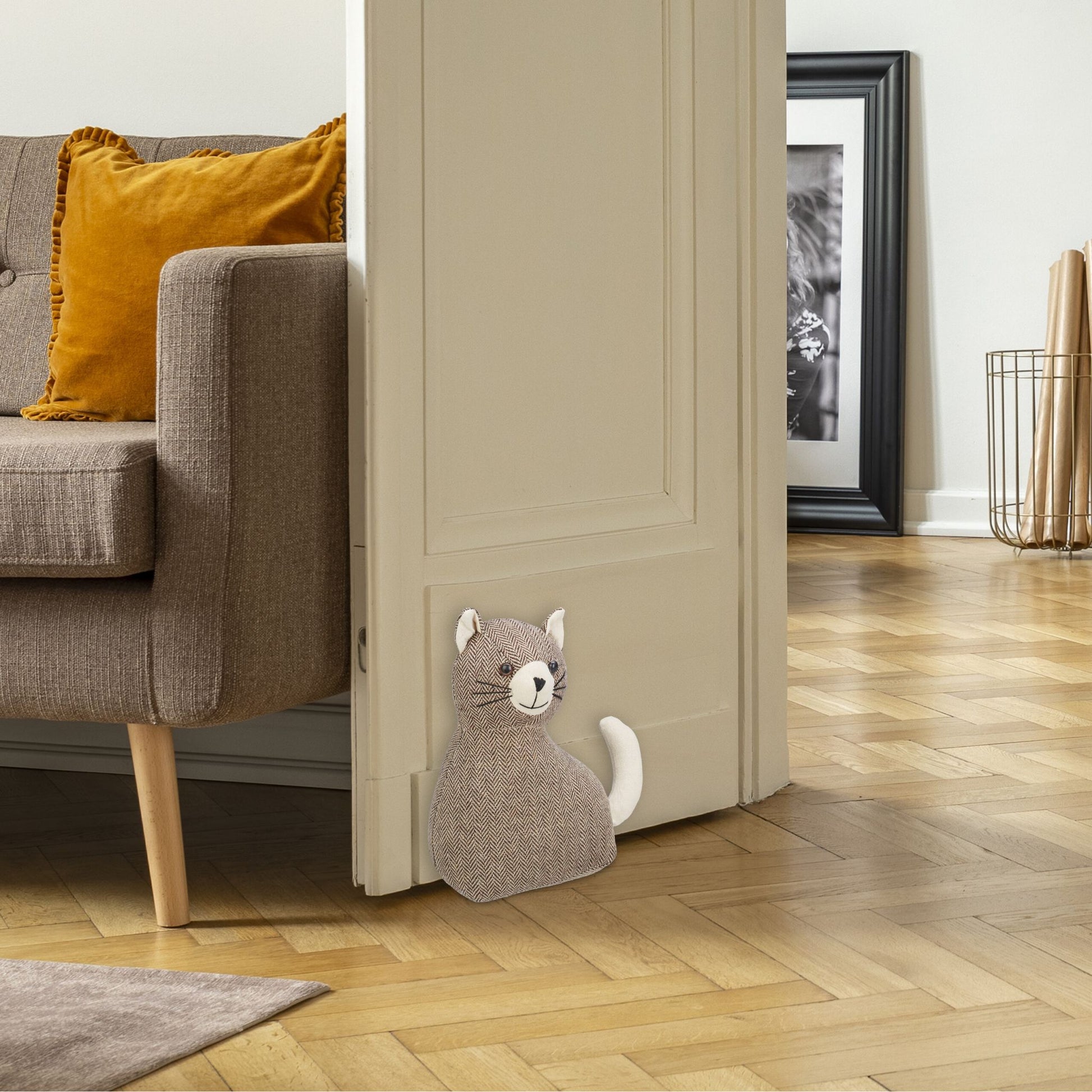 Türstopper Katze Beige-Braun von Relaxdays
