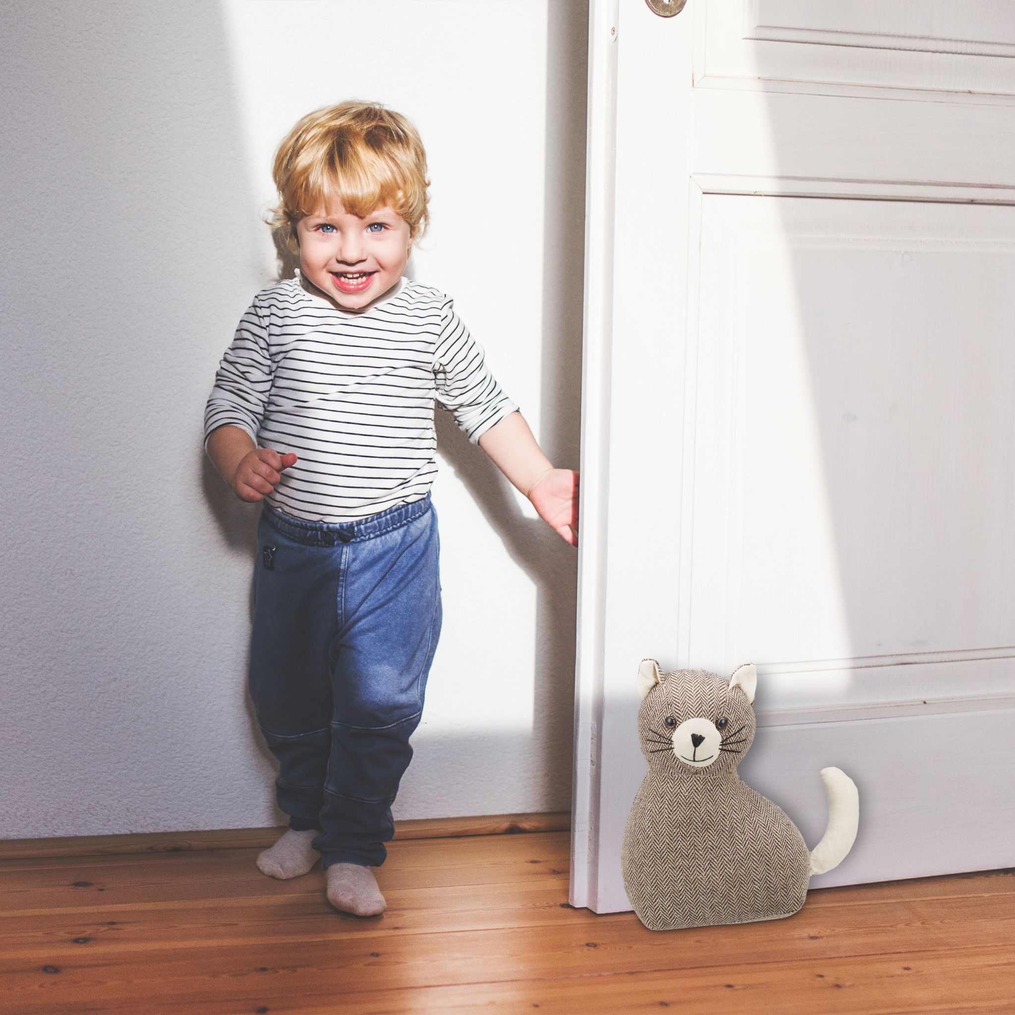 Türstopper Katze Beige-Braun von Relaxdays