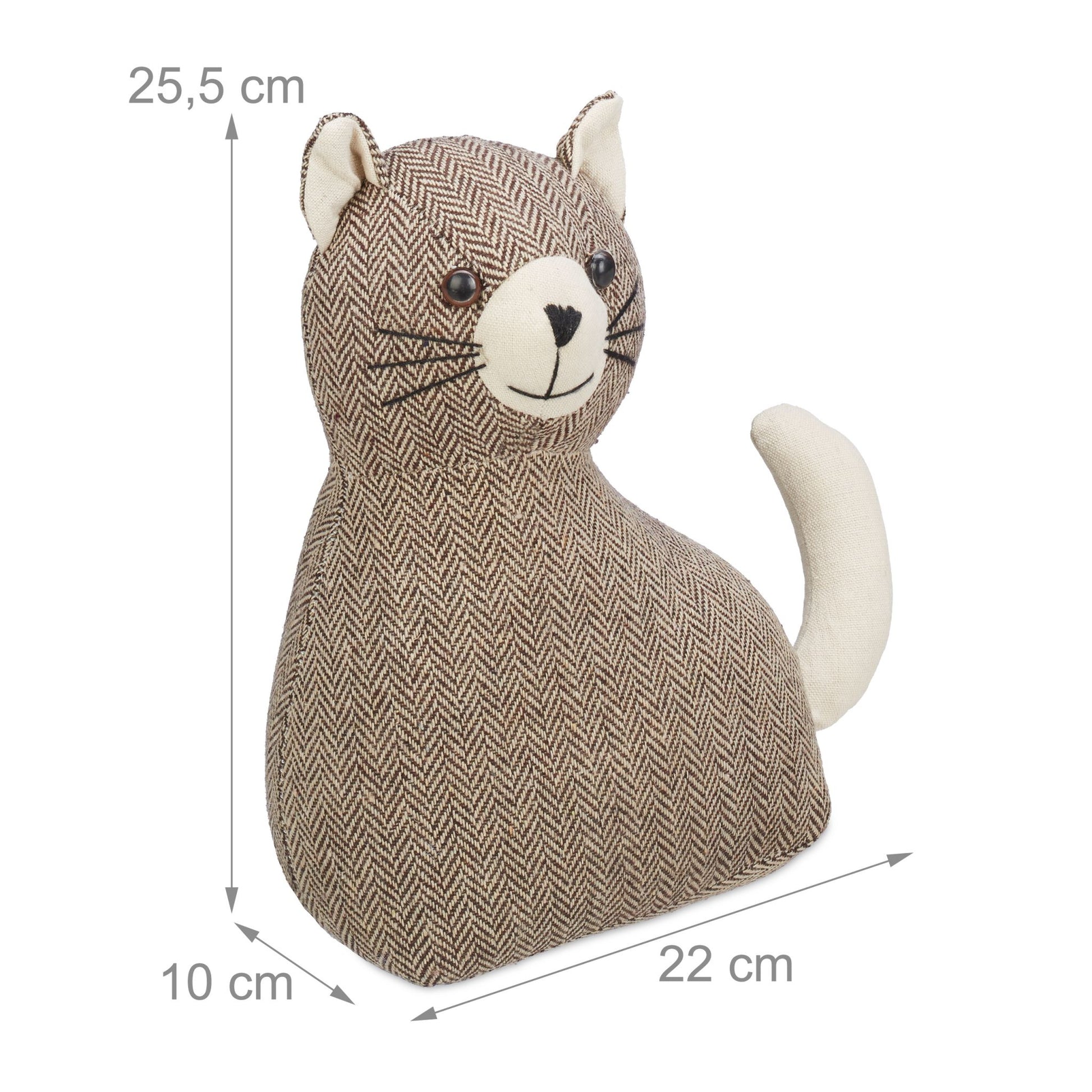 Türstopper Katze Beige-Braun von Relaxdays