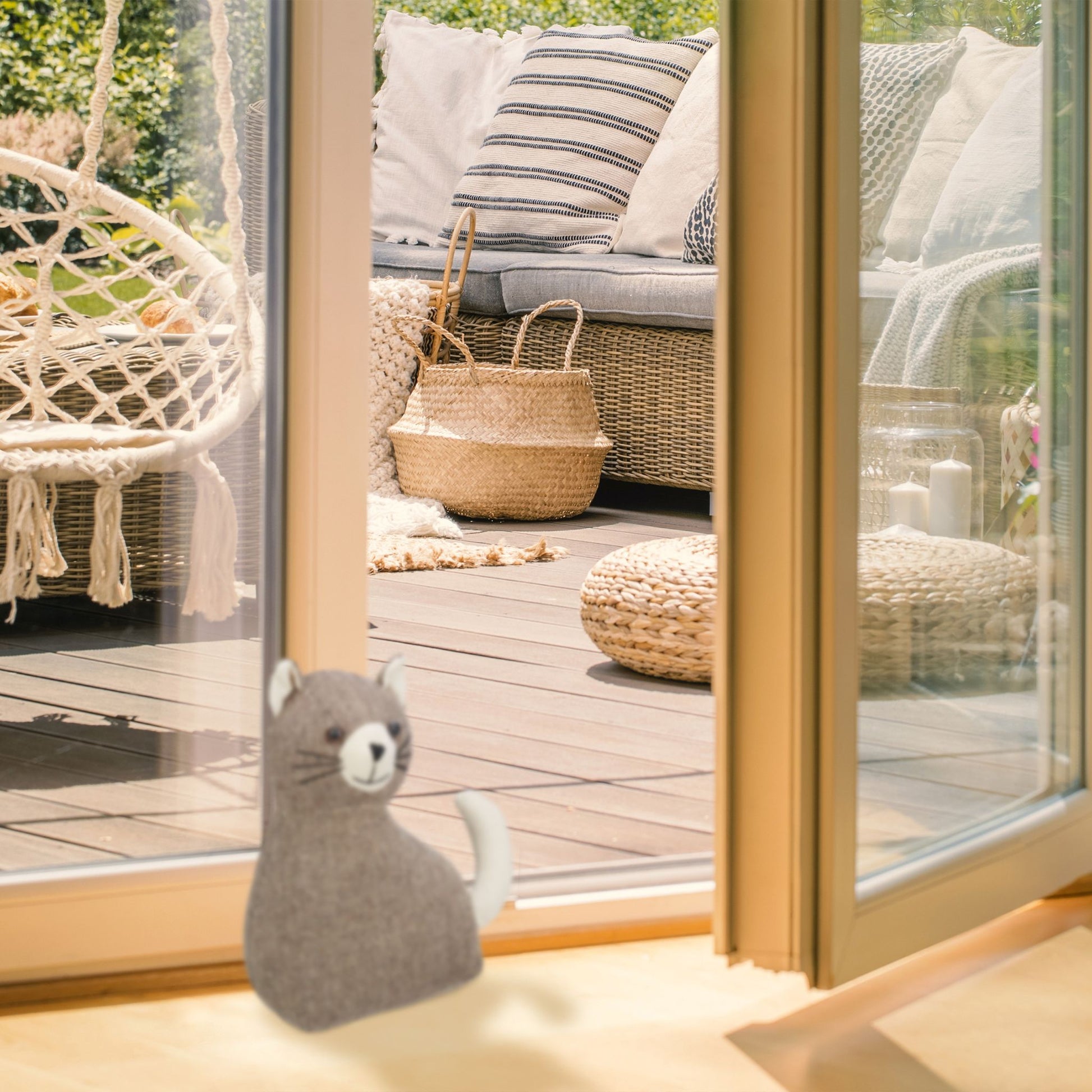 Türstopper Katze Beige-Braun von Relaxdays
