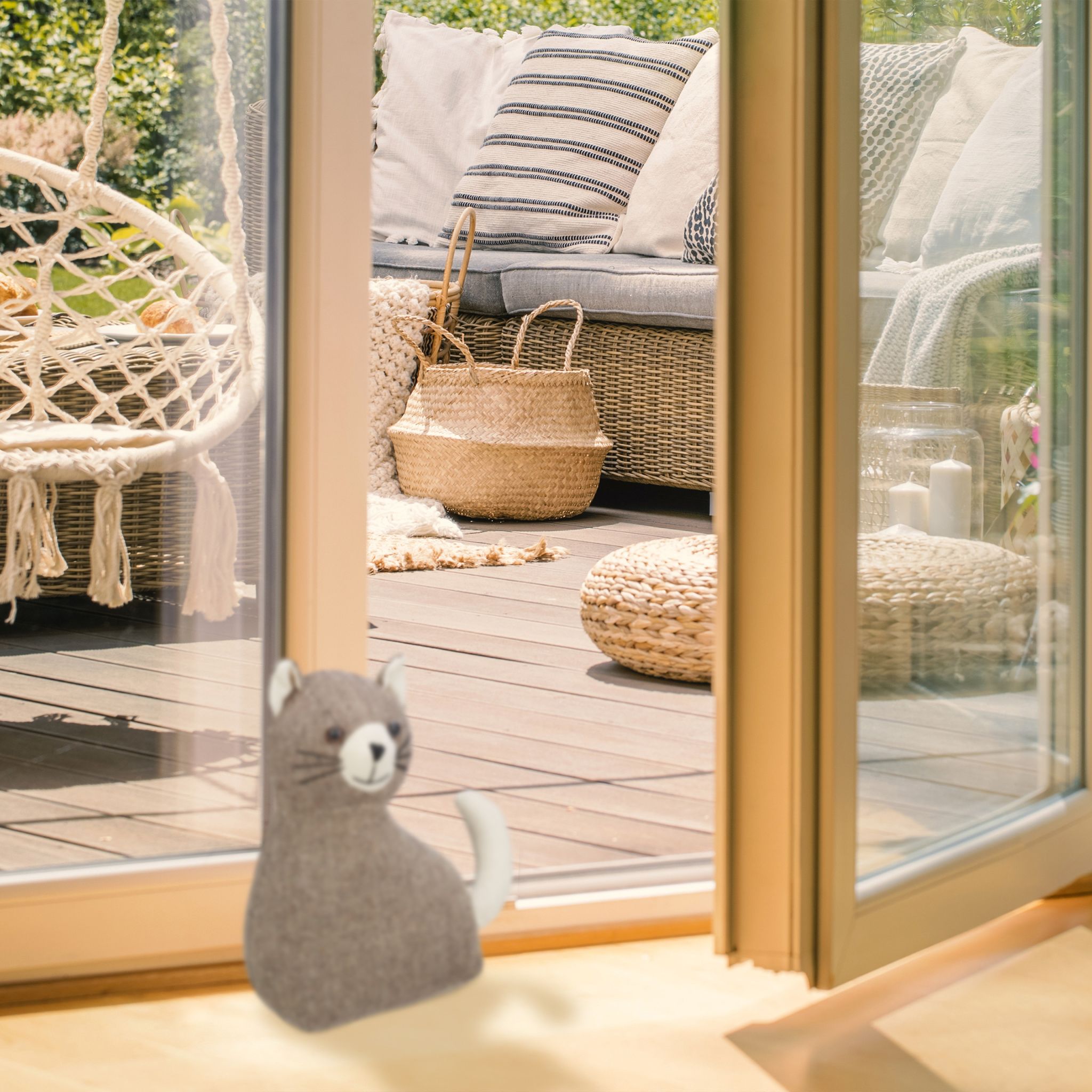 Türstopper Katze Beige-Braun von Relaxdays