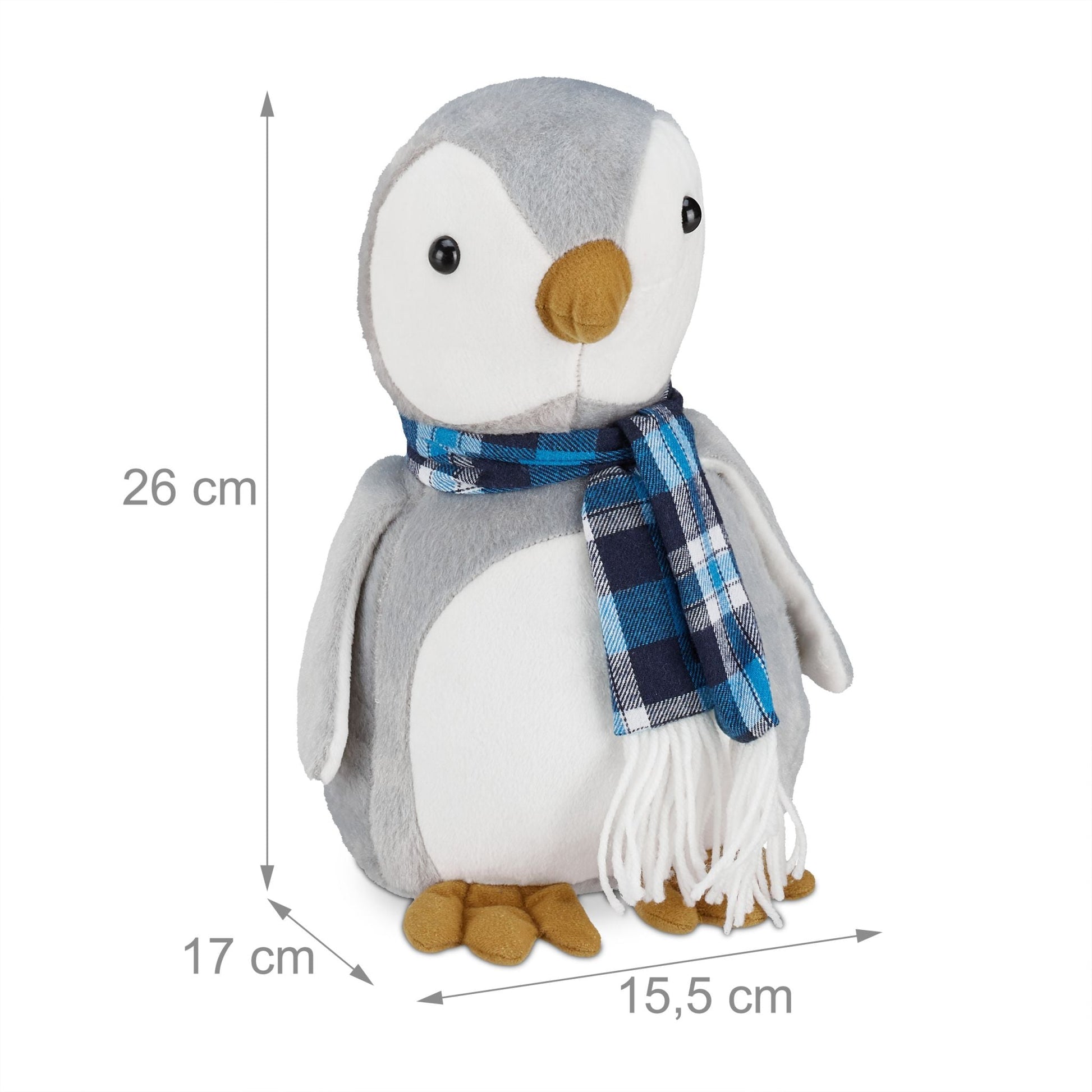 Türstopper Pinguin Weiss-Grau von Relaxdays