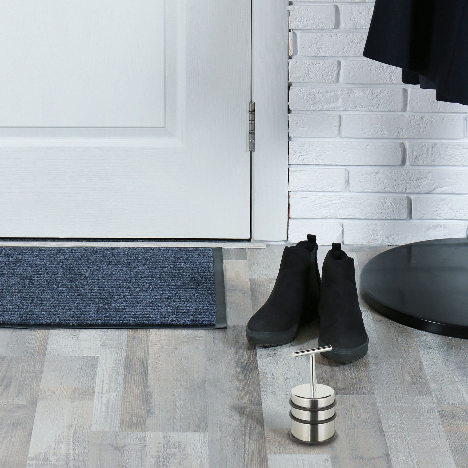 Türstopper mit Griff Schwarz-Silber von Relaxdays