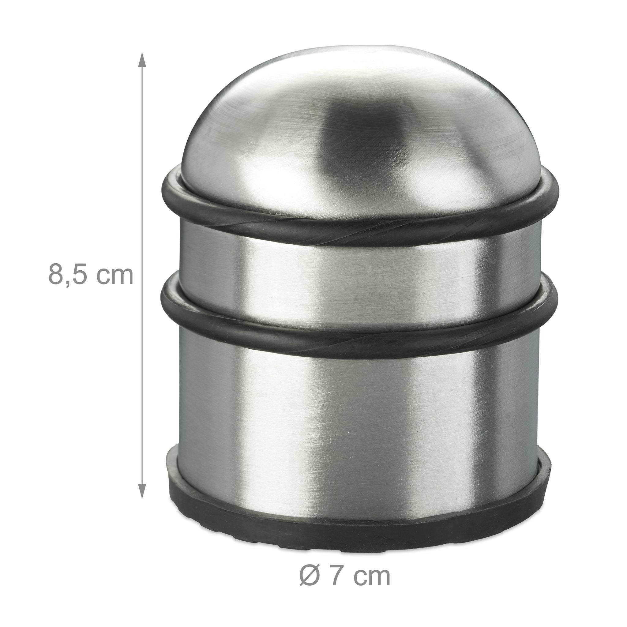 Türstopper Edelstahl silber Schwarz-Silber von Relaxdays