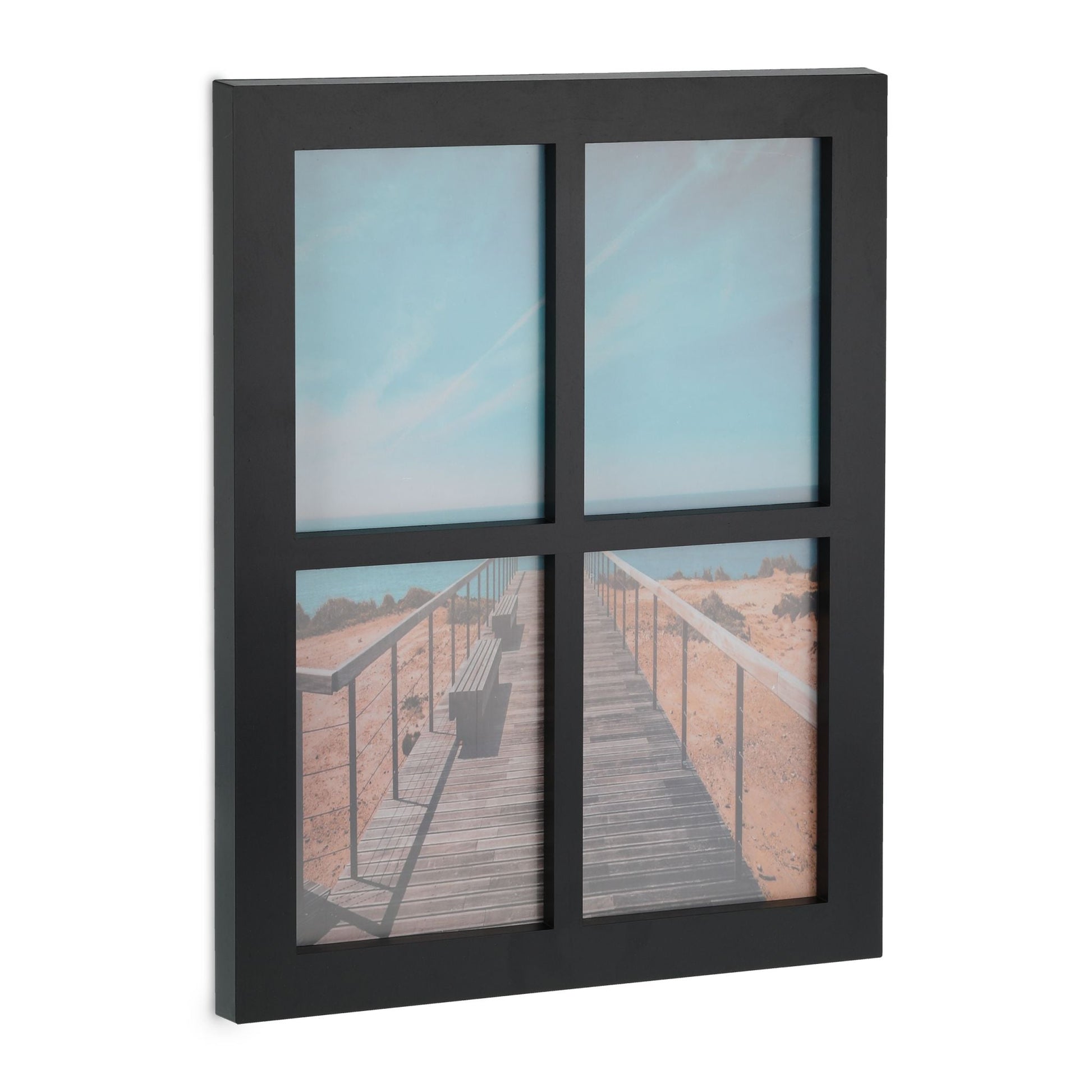 Bilderrahmen 4 Bilder Collage Schwarz-Transparent von Relaxdays