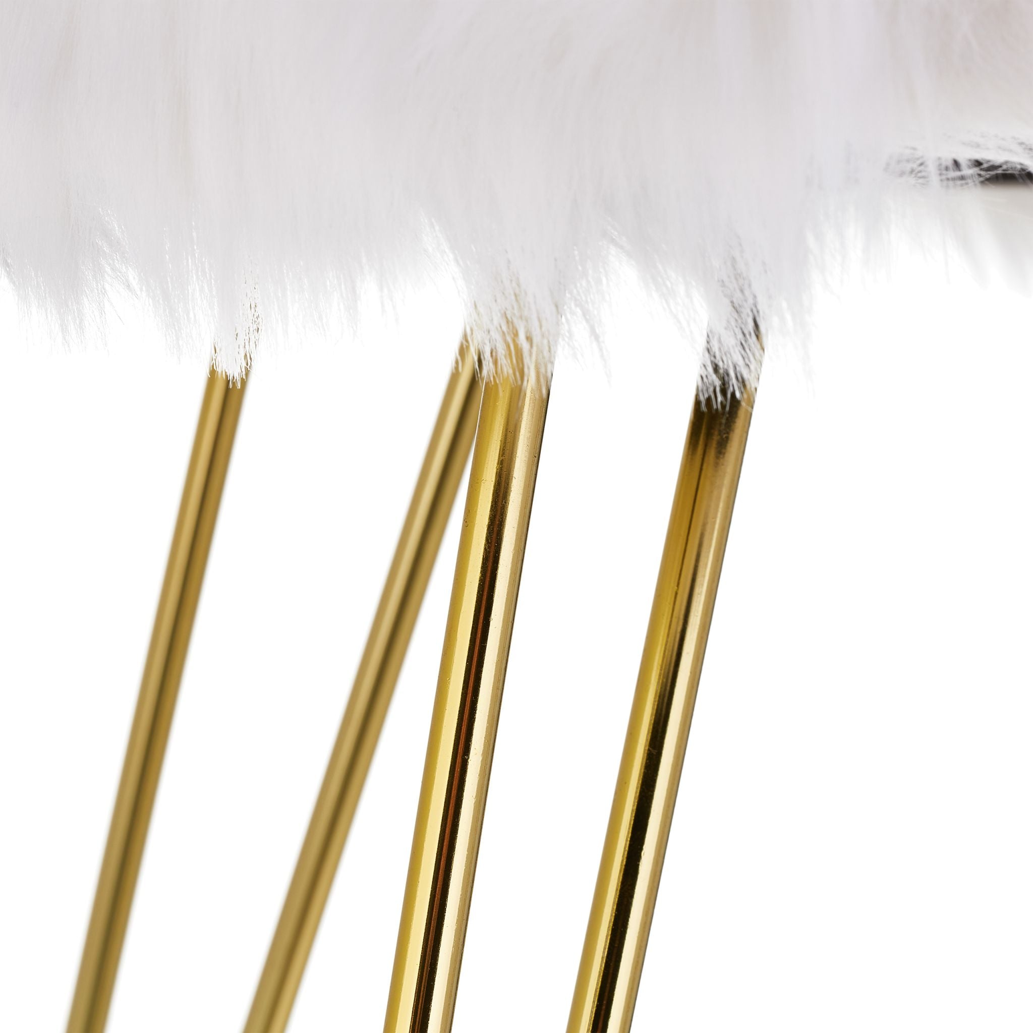 Fellhocker Kunstfell Weiss-Gold Weiss-Gold von Relaxdays