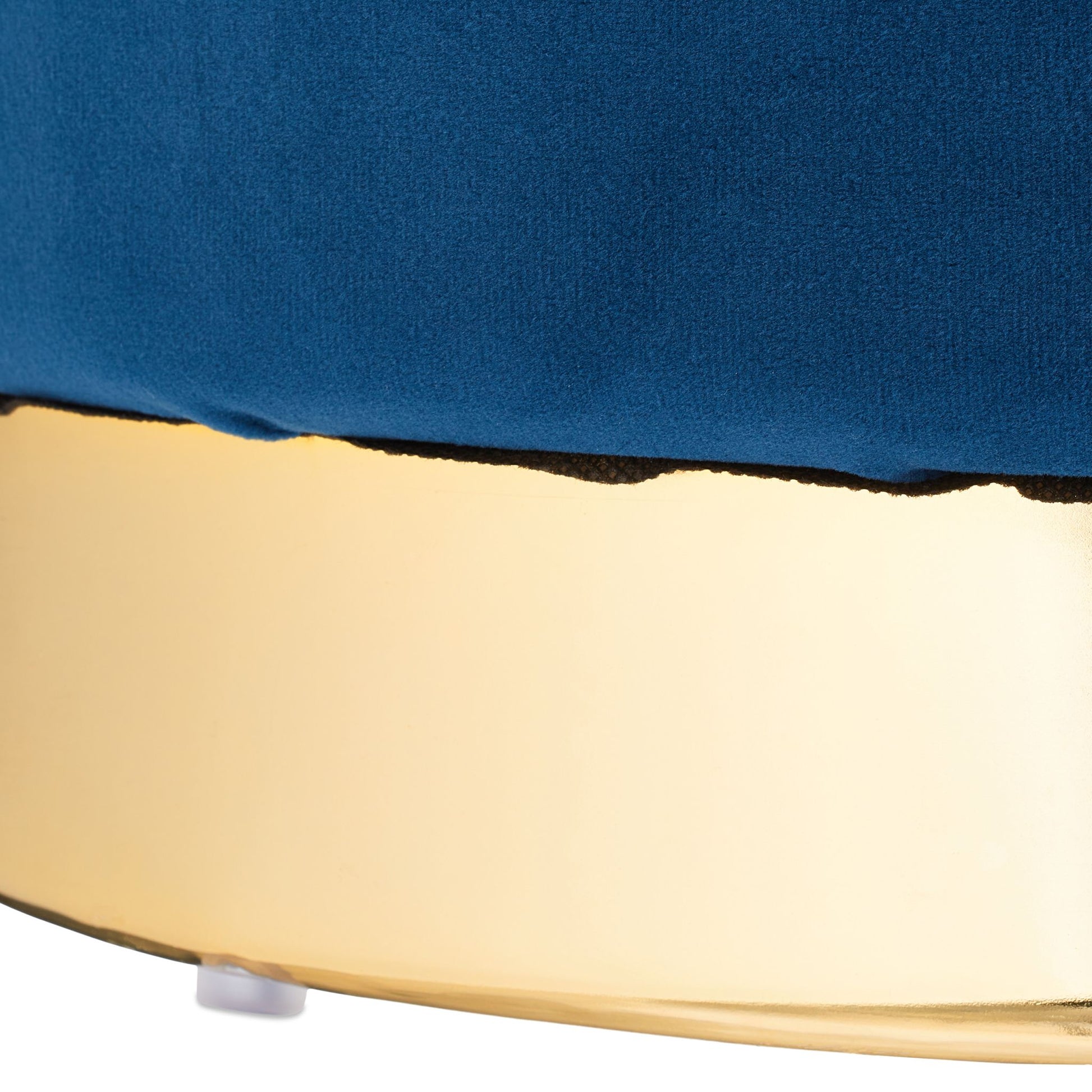 Samthocker mit Stauraum blau Dunkelblau-Gold von Relaxdays