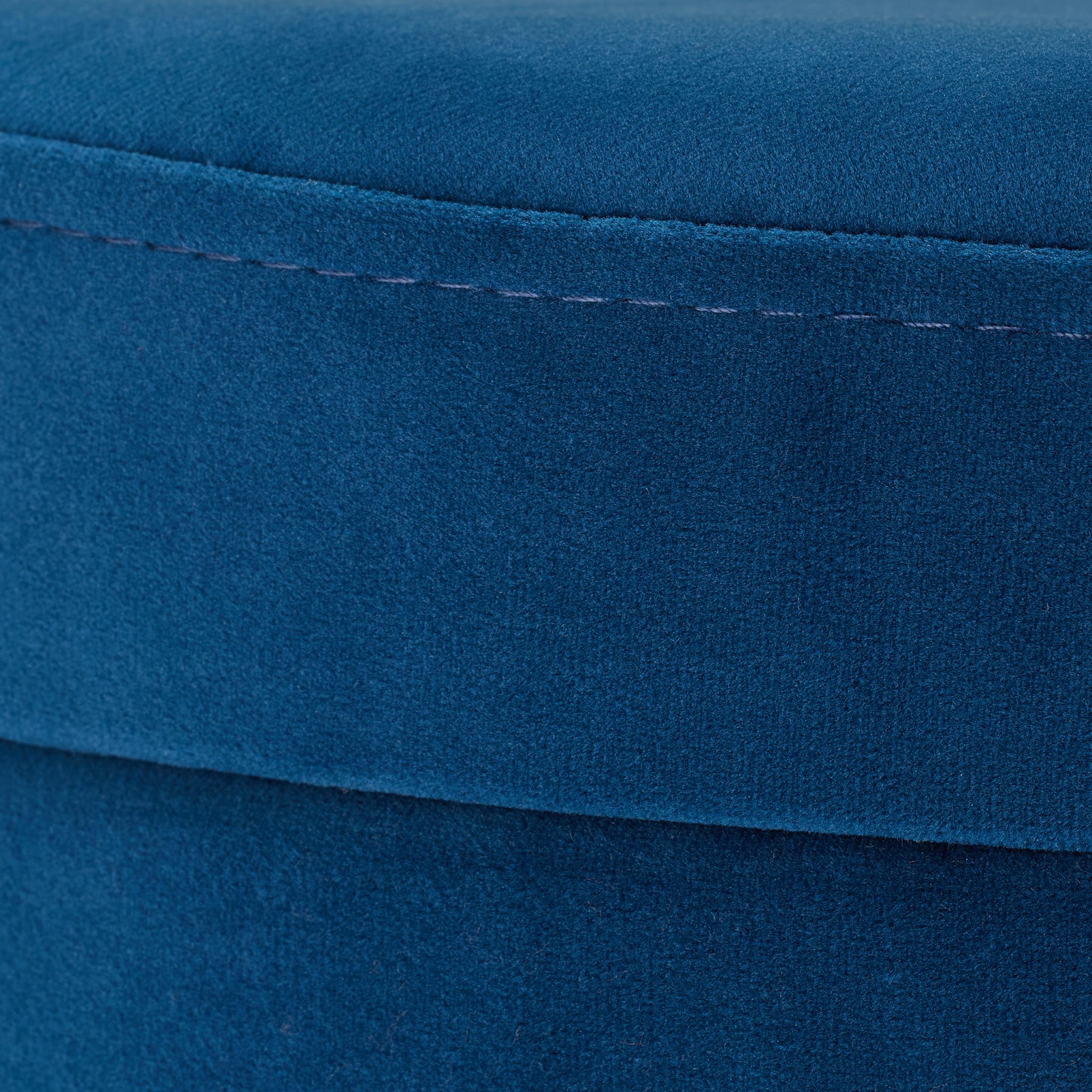 Samthocker mit Stauraum blau Dunkelblau-Gold von Relaxdays