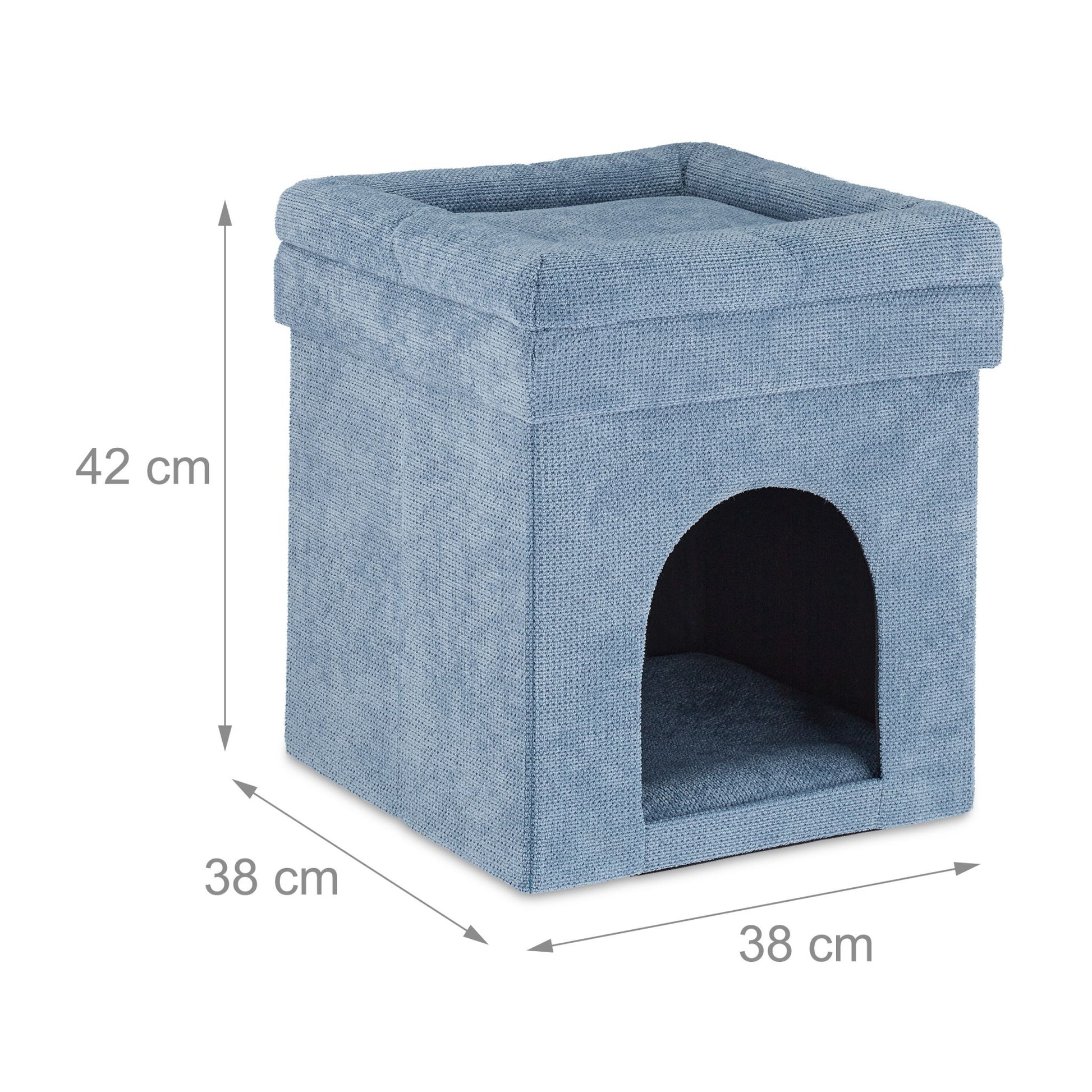 Katzenhöhle Hocker in Grau Grau von Relaxdays