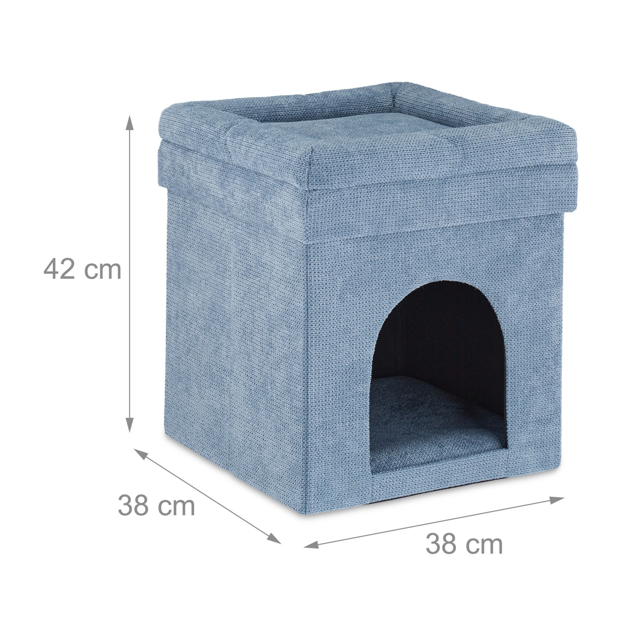 Katzenhöhle Hocker in Grau Grau von Relaxdays