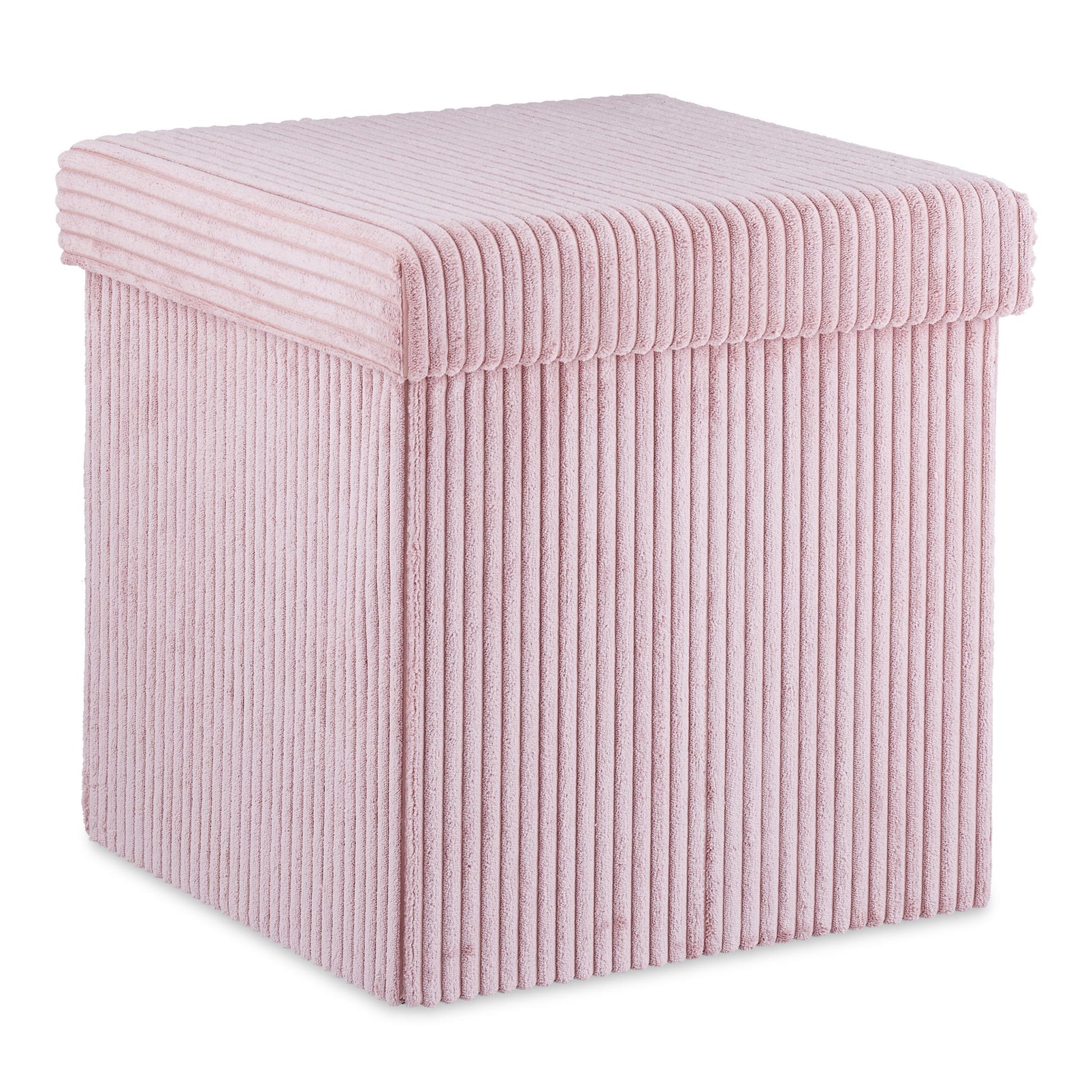 Sitzwürfel faltbar Samt Rosa von Relaxdays