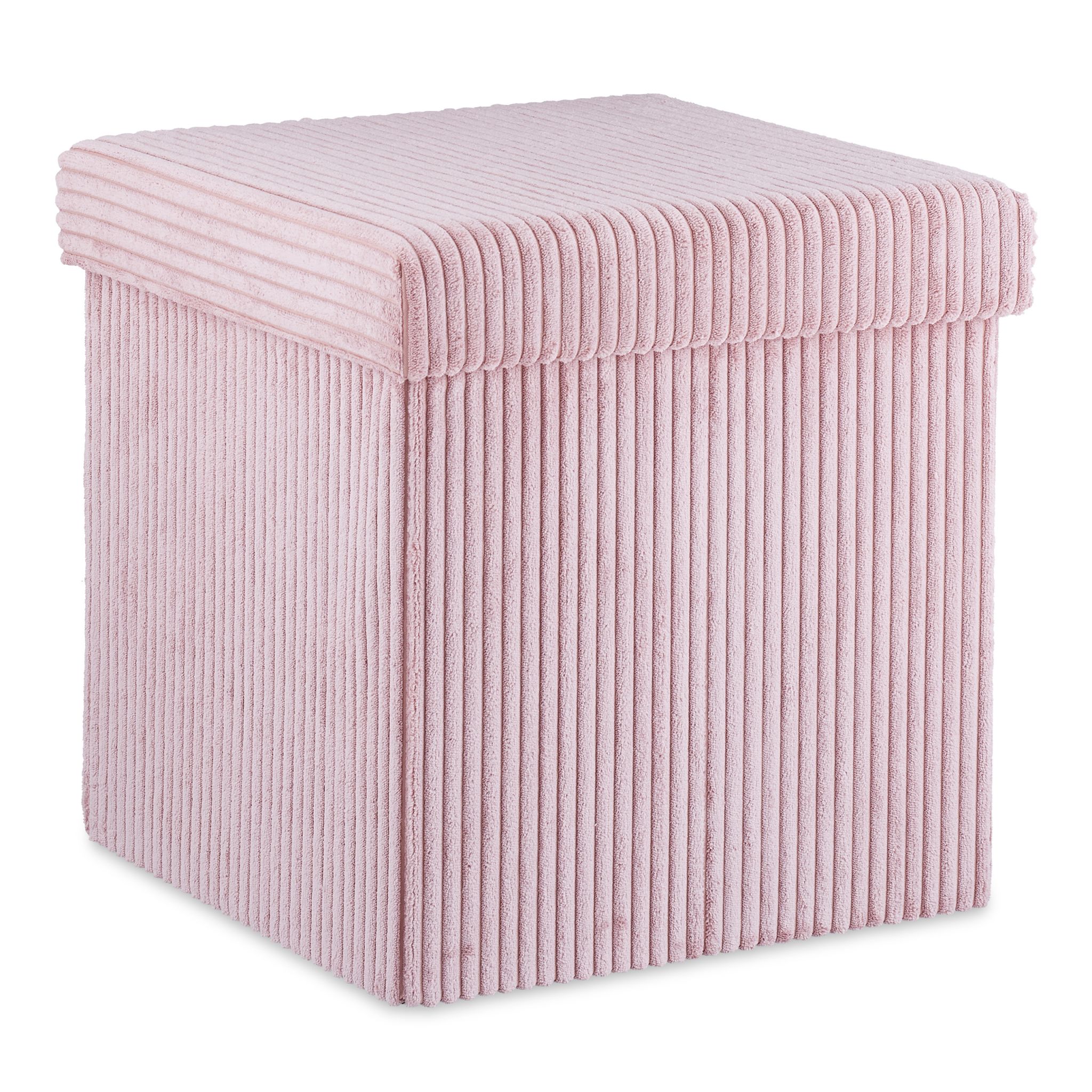 Sitzwürfel faltbar Samt Rosa von Relaxdays
