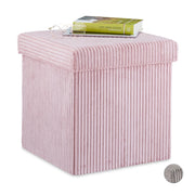 Sitzwürfel faltbar Samt Rosa von Relaxdays