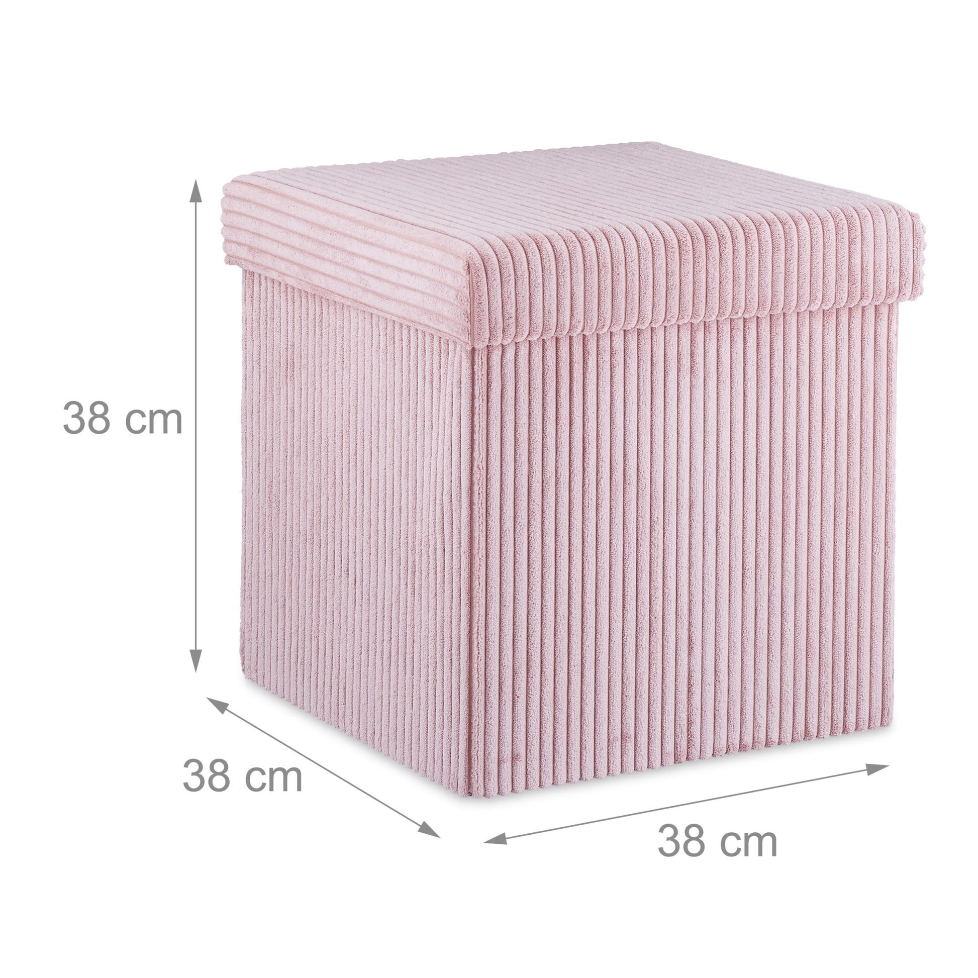 Sitzwürfel faltbar Samt Rosa von Relaxdays