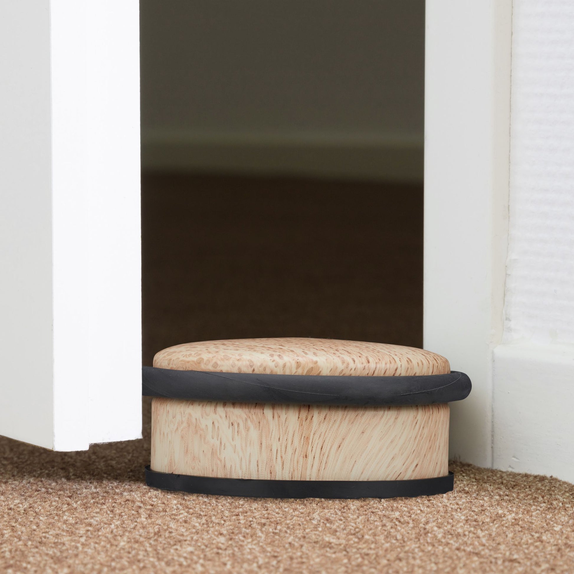 Türstopper Holzoptik Hellbraun-Schwarz von Relaxdays