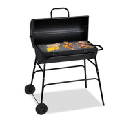 Holzkohlegrill mit Deckel Schwarz-Silber von Relaxdays