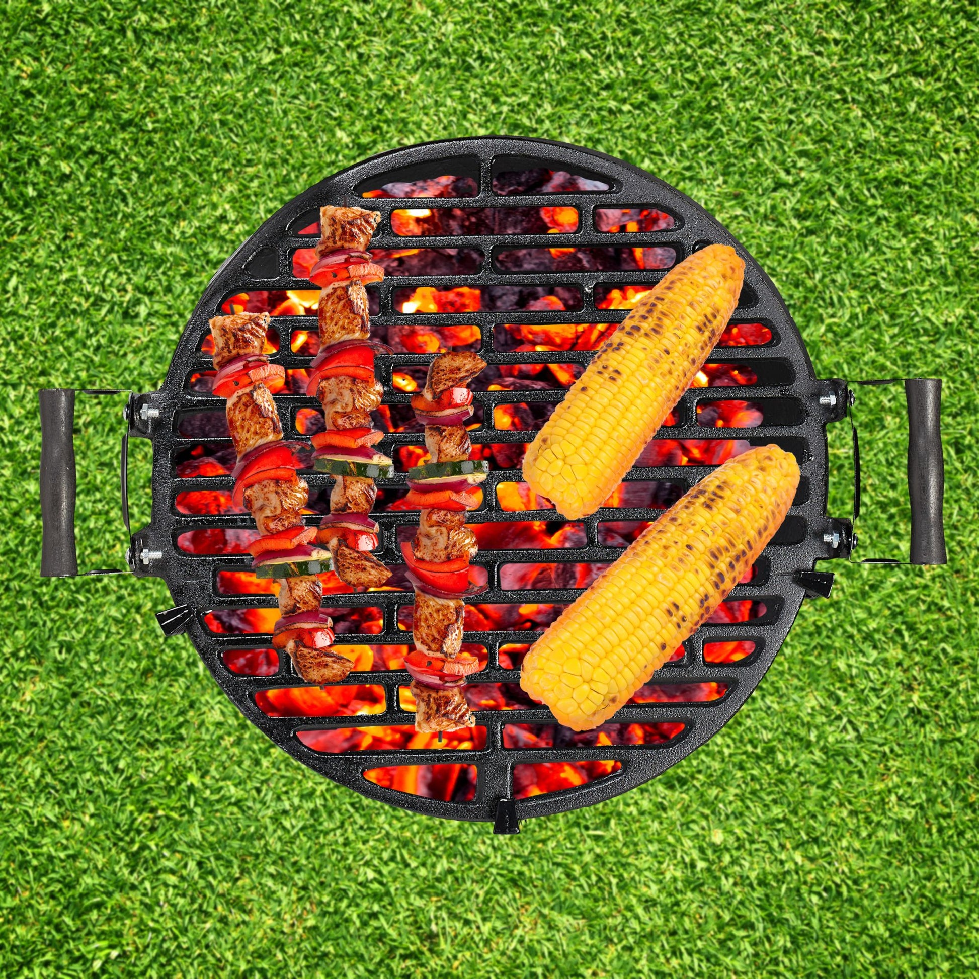 Grillfass Gusseisen Schwarz von Relaxdays