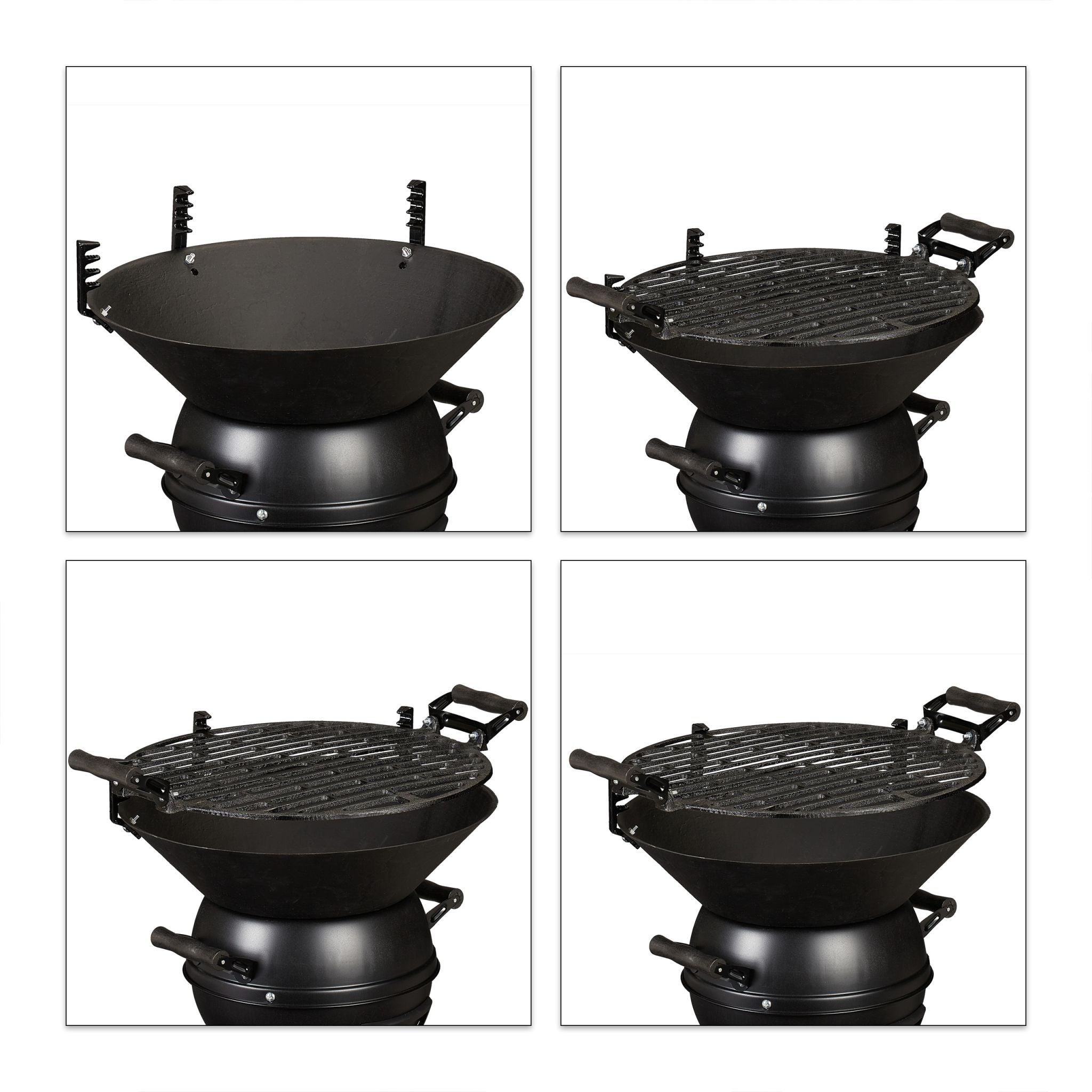 Grillfass Gusseisen Schwarz von Relaxdays
