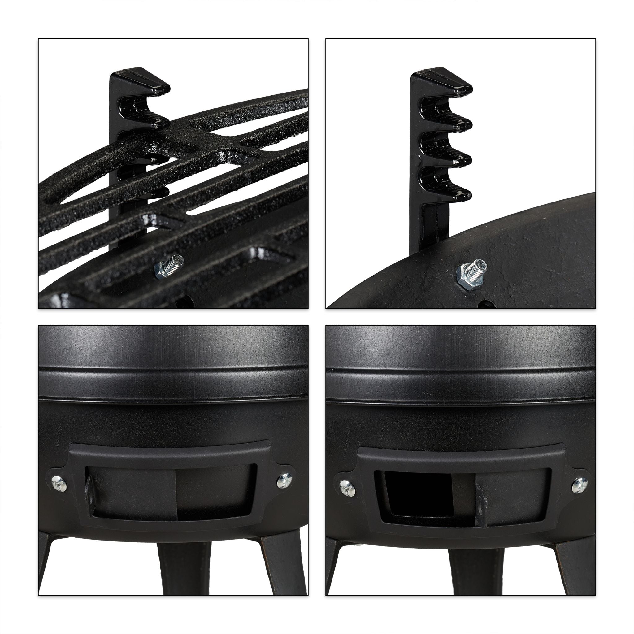 Grillfass Gusseisen Schwarz von Relaxdays