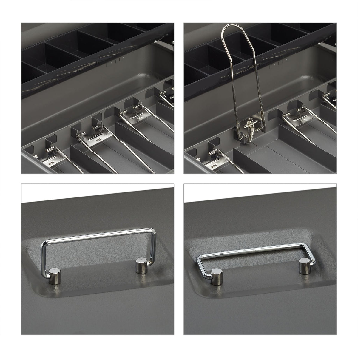 Abschliessbare Geldkassette Silber-Grau von Relaxdays
