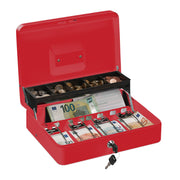 Abschliessbare Geldkassette Rot-Silber von Relaxdays