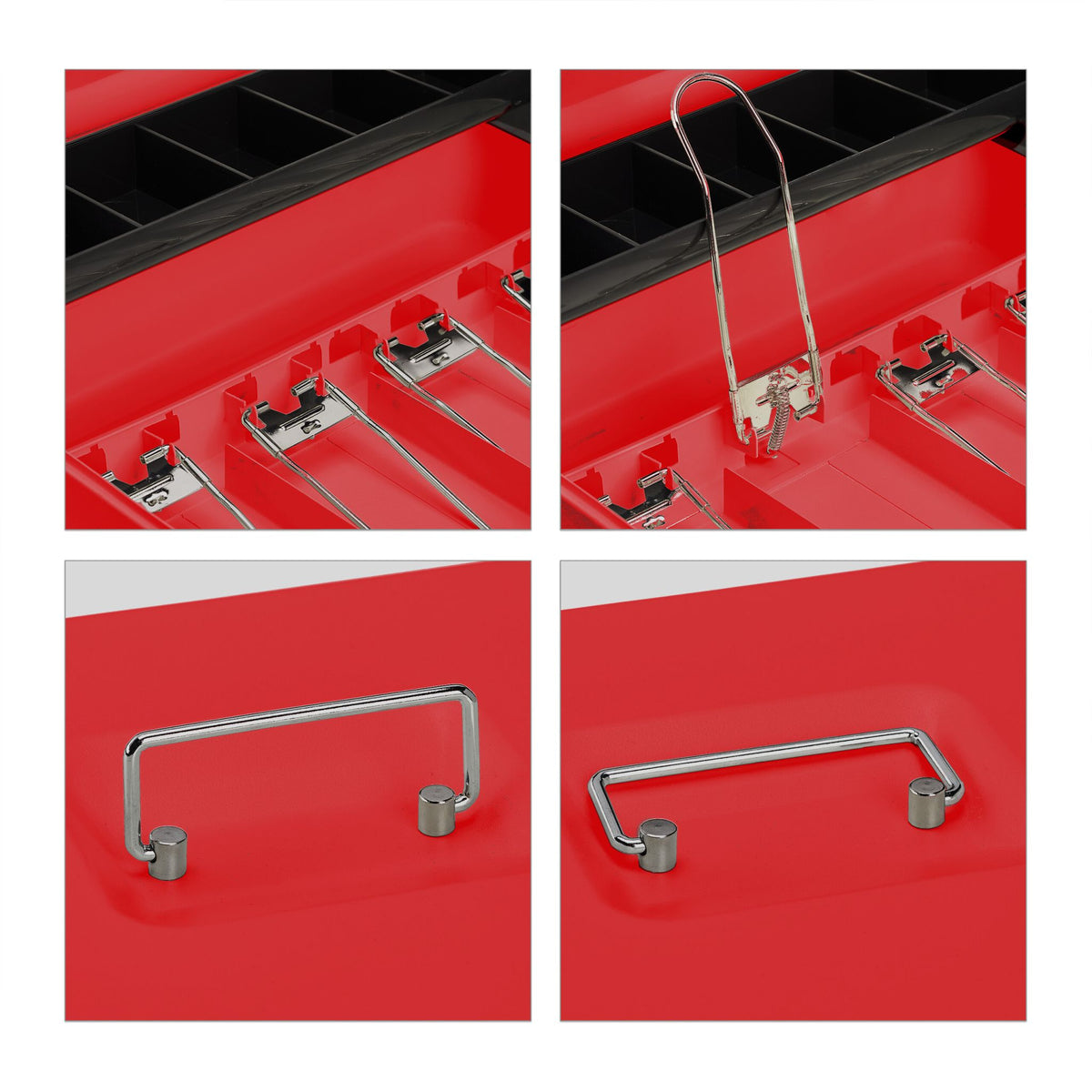Abschliessbare Geldkassette Rot-Silber von Relaxdays